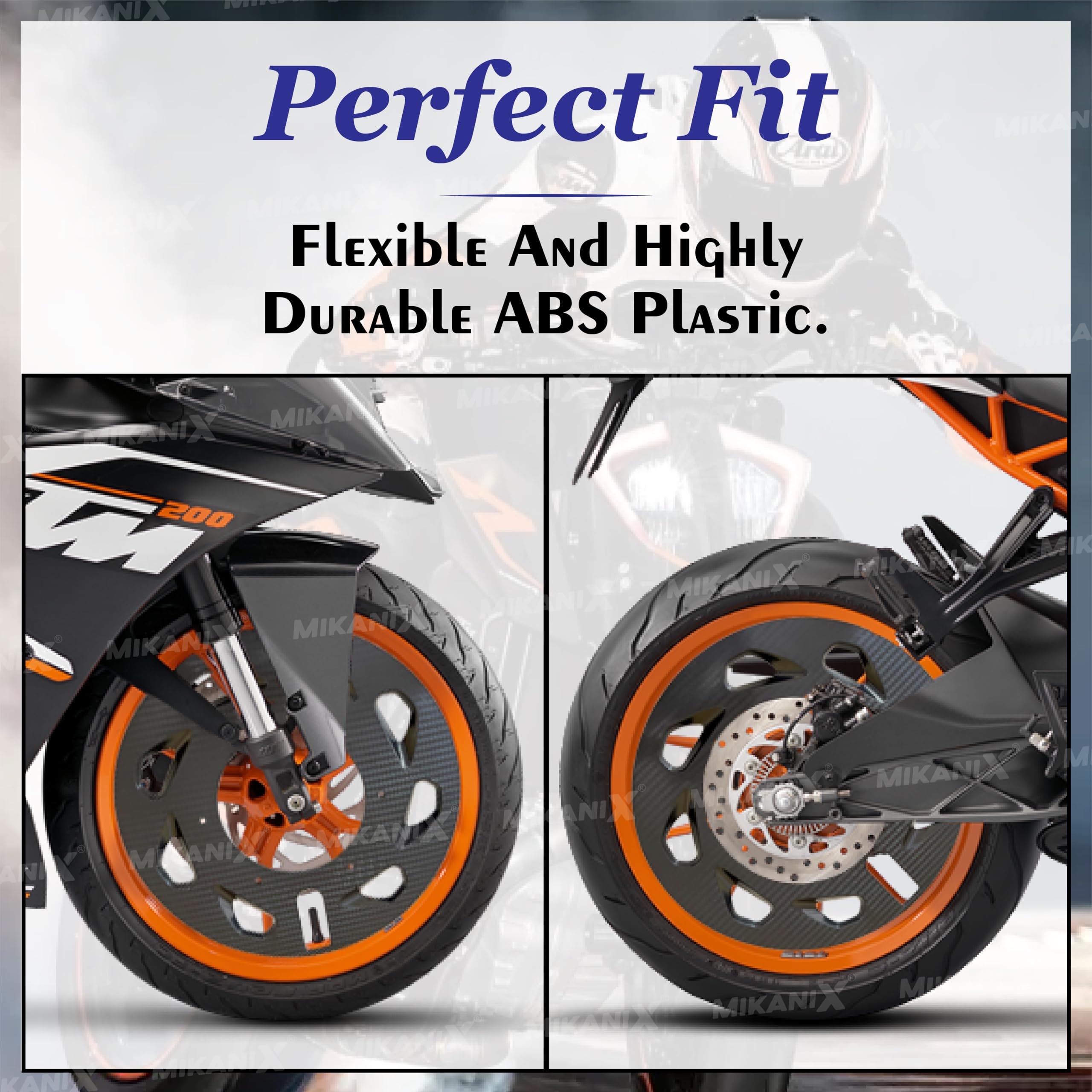 OBEROI'S TRADERS Carbon Finish Front/Rear Pro Disc Wheel Cover | Alloy Hubcap Cover 17 Inch Bike Fairing Kit Compatible with KTM RC 125/200 / 250/390 / 1190