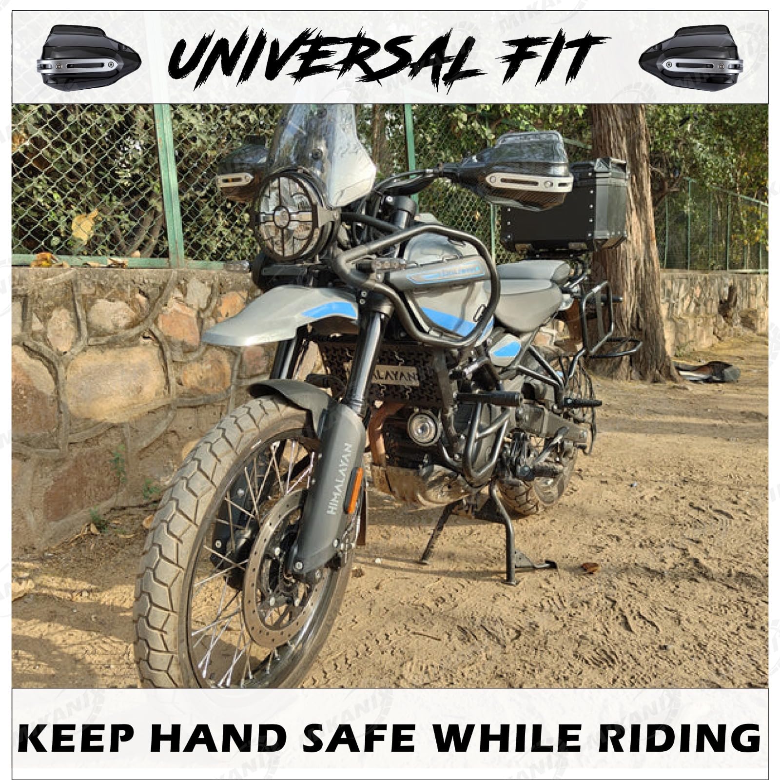 OBEROI'S TRADERS Himalayan 450 Bike Blue Hand Guard Brake | Clutch Lever Protector | Wind Deflector Handlebar Hand Guard