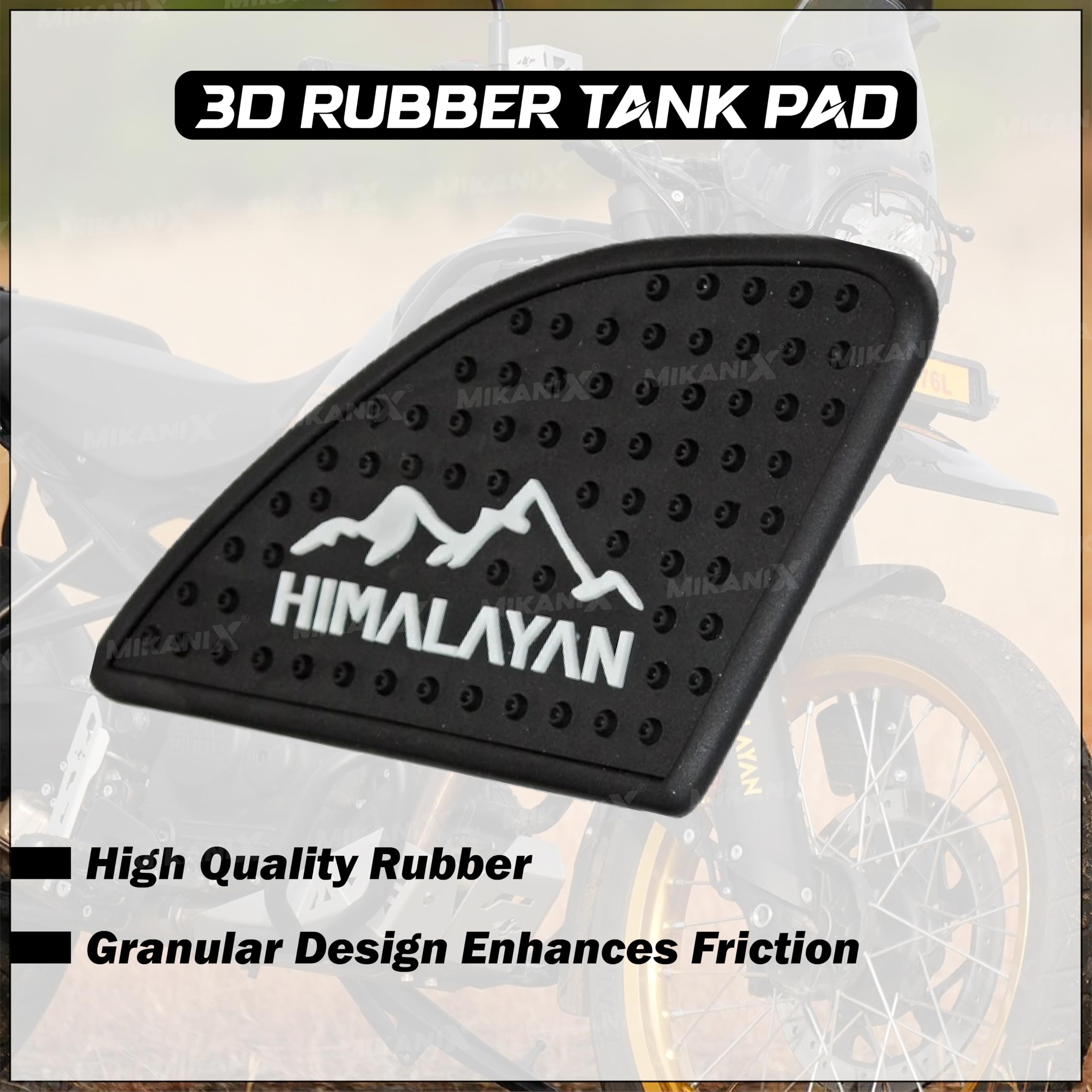 MIKANIX Anti Slip Silicone Tank Pad/Thai Pad Waterproof Sticker for Royal Enfield Himalayan
