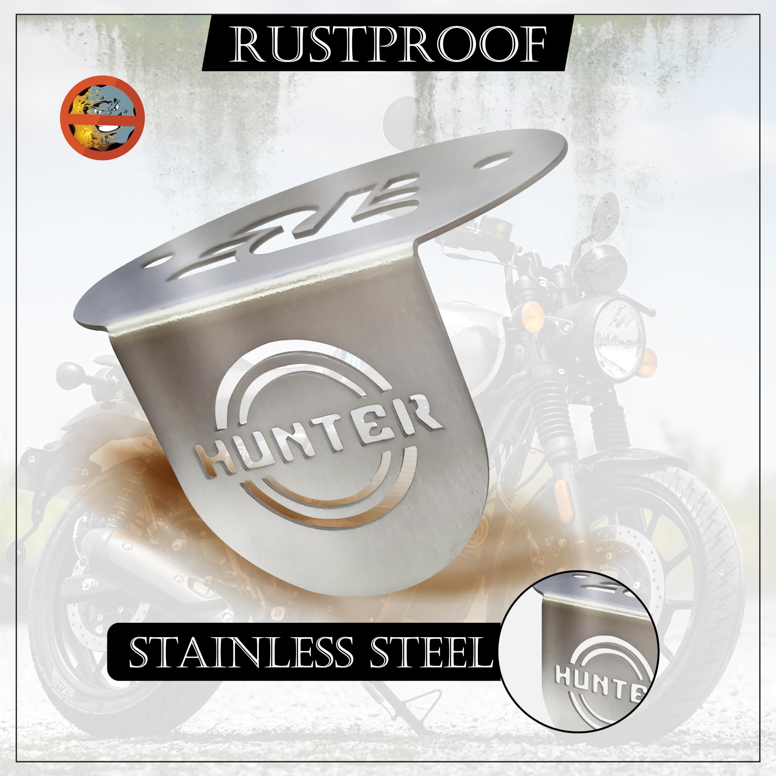 OBEROI'S TRADERS Stainless Steel Front Brake Oil Cap Guard for Hunter 350 | Disc Brake Fluid Reservoir Protector Cover | Premium Bike Accessories