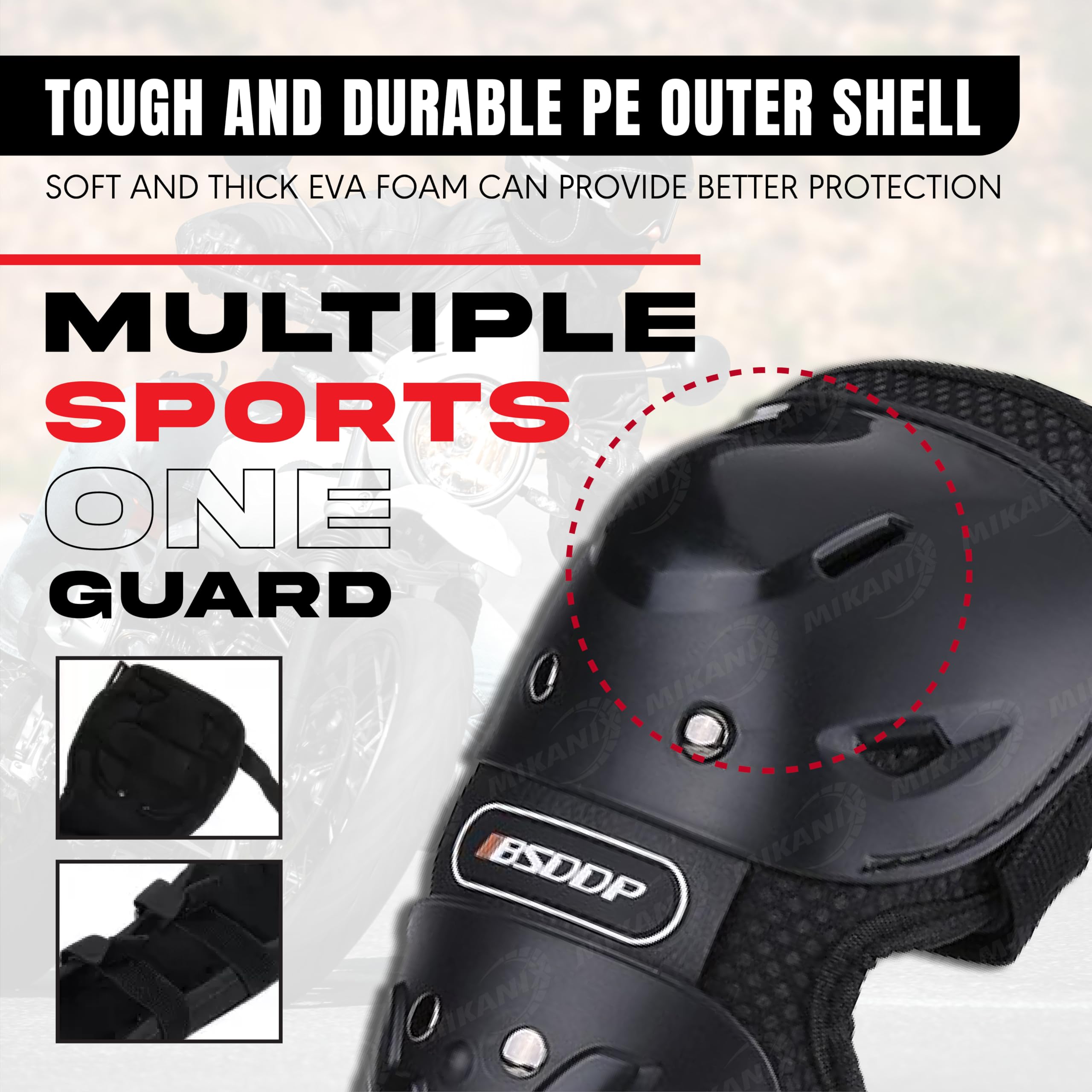OBEROI'S TRADERS Motorcycle Riding Knee and Elbow Guard Protector | Breathable & Adjustable Shin Pads | for Bike Racing