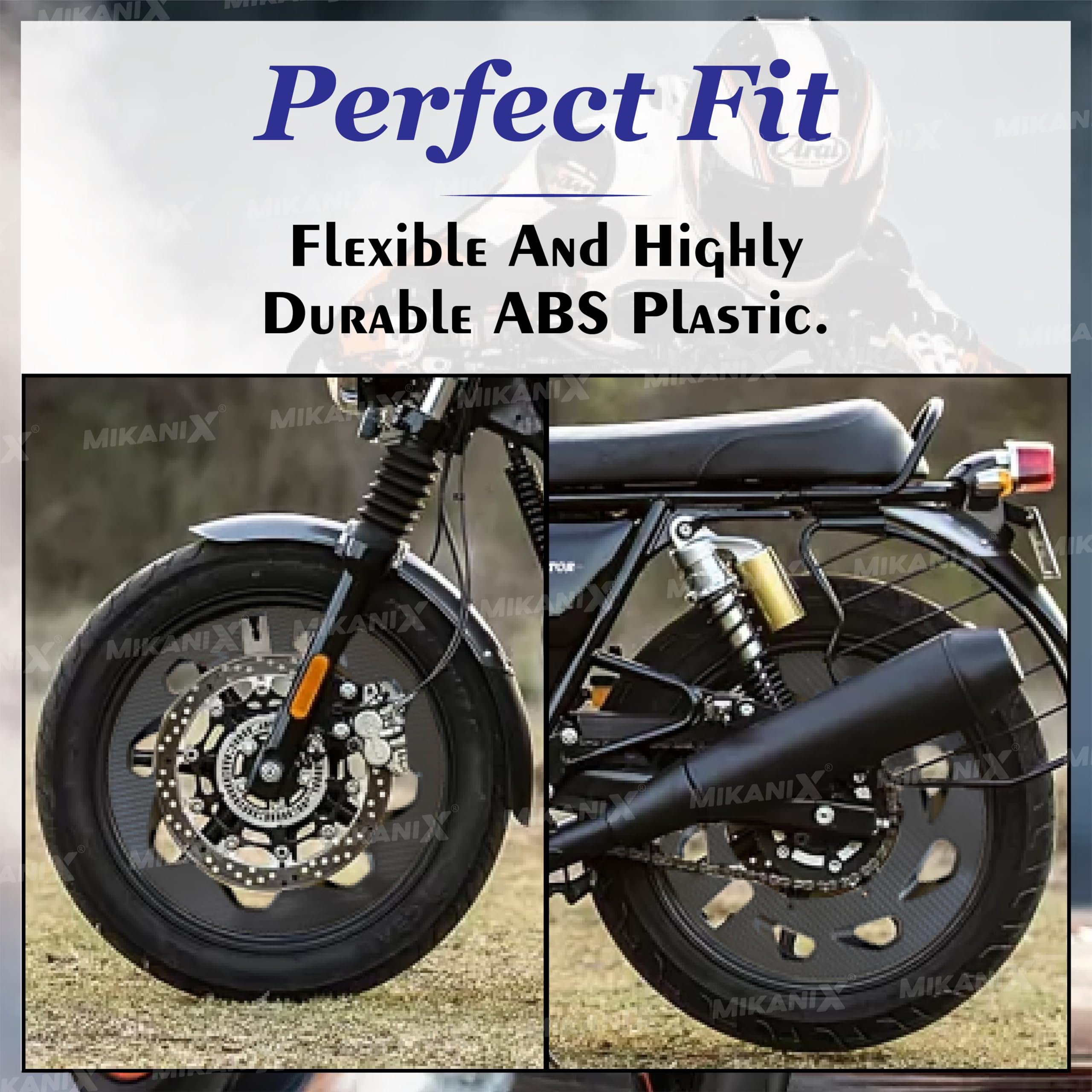 OBEROI'S TRADERS Carbon Finish Front/Rear Pro Disc Wheel Cover | Alloy Hubcap Cover 17 Inch Bike Fairing Kit Compatible with RE Interceptor 650