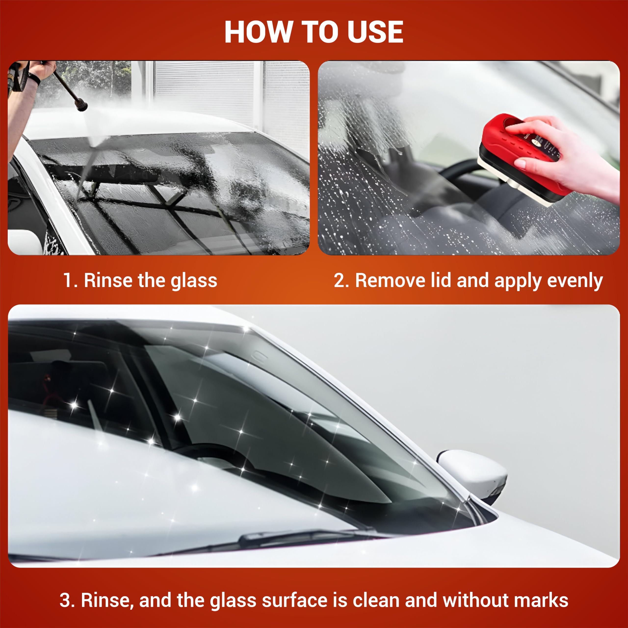 OBEROI'S TRADERS Car Glass Oil Film Remover Cleaning Brush | Automotive Windshield Cleaner Board | Powerful Oil Film Cleaner for Clear View, Anti-Glare, and Enhanced Driving Safety