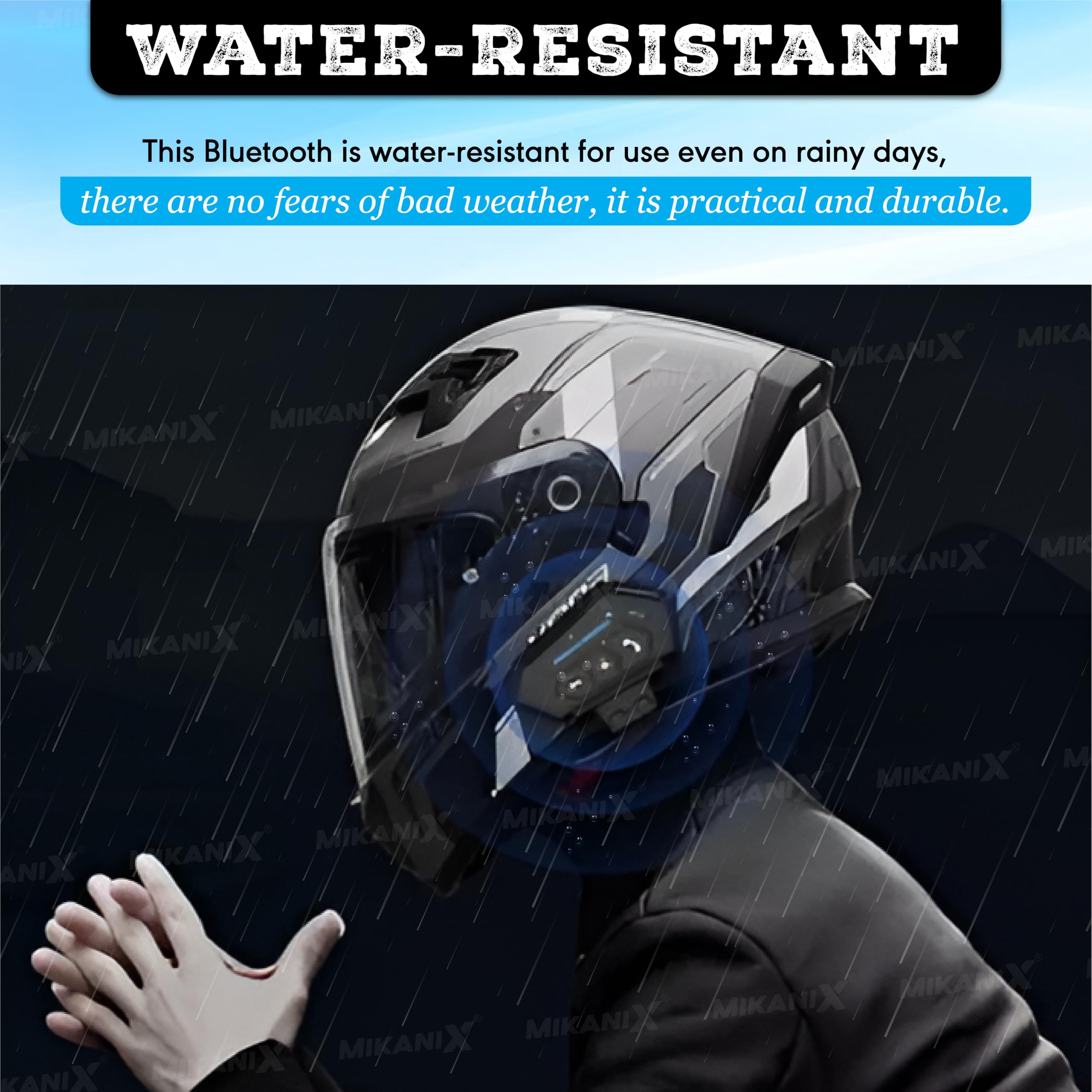 OBEROI'S TRADERS 6 Months Warranty Motorcycle Helmet On Ear Bluetooth Headphones Intercom|Hands-Free Headset|Dual Microphone|Calling & Music with Mic|Android & iOS Support Compatible with All Helmets