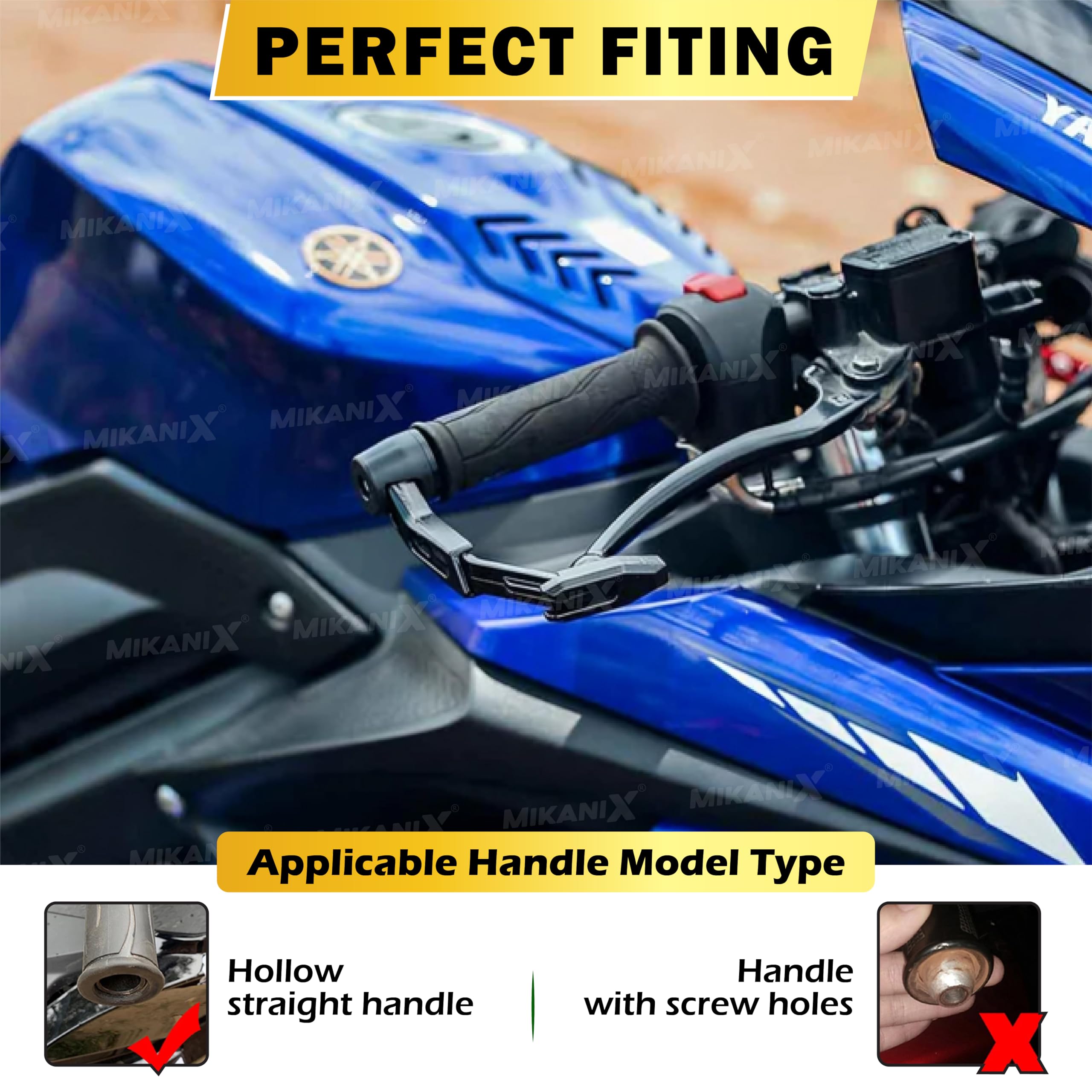 OBEROI'S TRADERS CNC Aluminium Motorcycle Handlebar Brake Clutch Lever Guard | Handle Bar End Protector | Handlebar Hand Guard Universal for All Bike