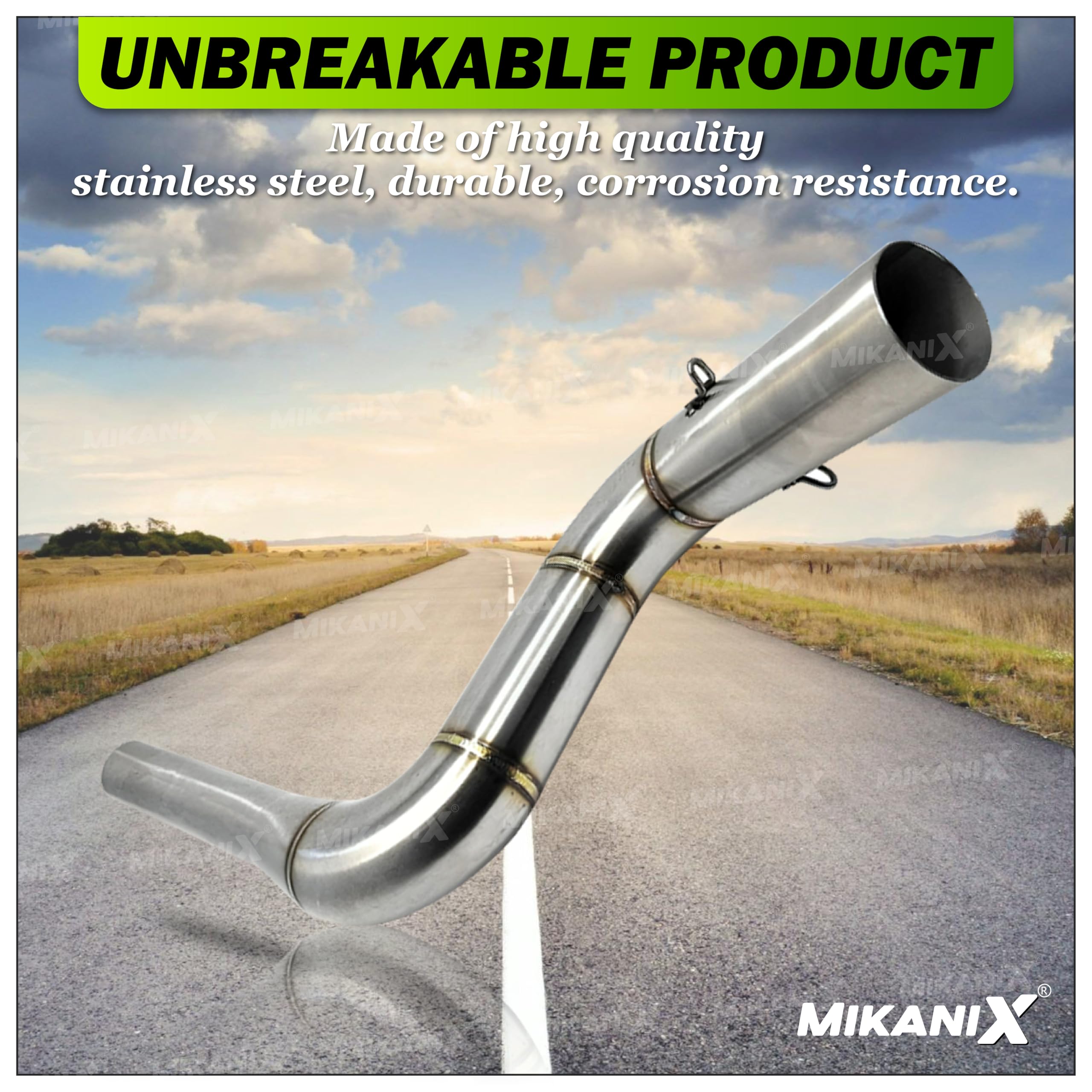 OBEROI’S TRADERS Stainless Steel Slip-on Exhaust Bend Pipe For Pulsar NS 200 | RS 200 | AS 200 | NS 160 | Dominar 250/400