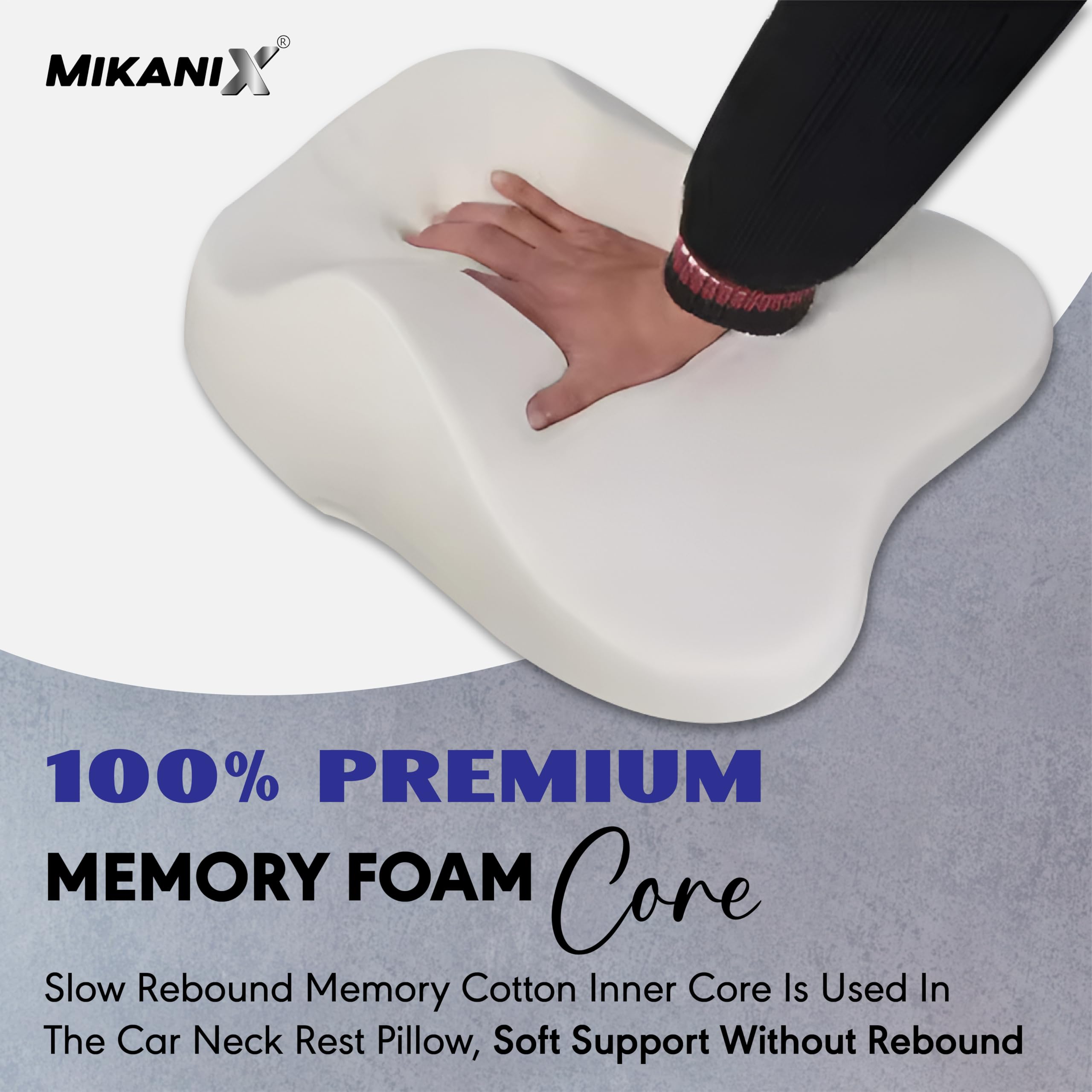 OBEROI'S TRADERS Car Neck Rest Pillow | Seat Cushion | 2 Years Warranty | Ultra Soft Memory Foam for Neck and Cervical Support to Relief Neck Pain & Reduced Tension (Velvet Beige (Pack of 1))