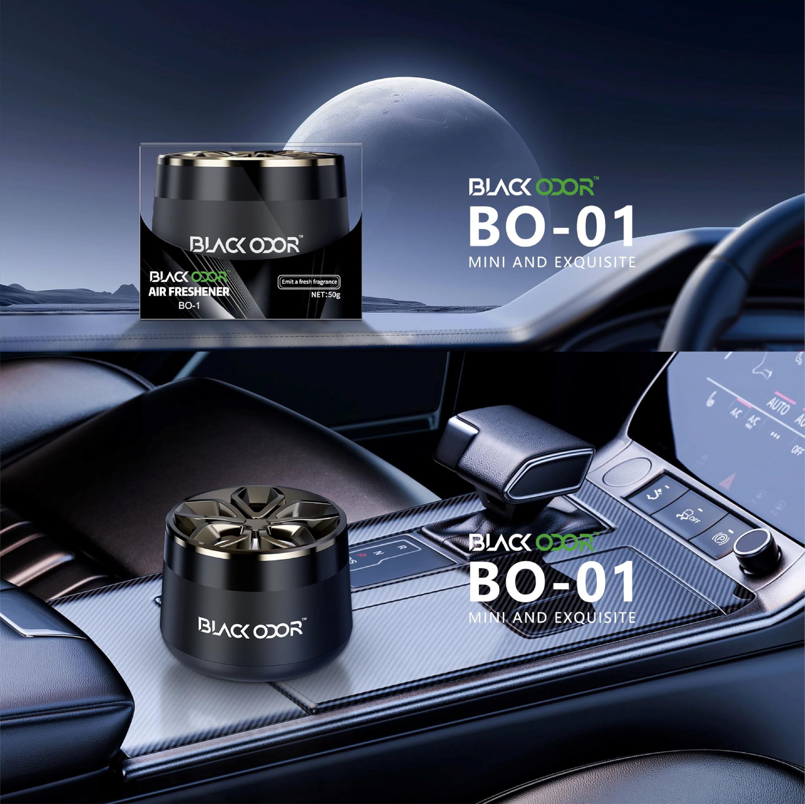 MIKANIX Black Odor Premium Gel Air Freshener 50gm | Eau de Cologne Fresh Citrus & Floral Fragrance | Luxury 5-Star Hotel Aroma | Long Lasting Car, Home & Office Odor Eliminator Perfume