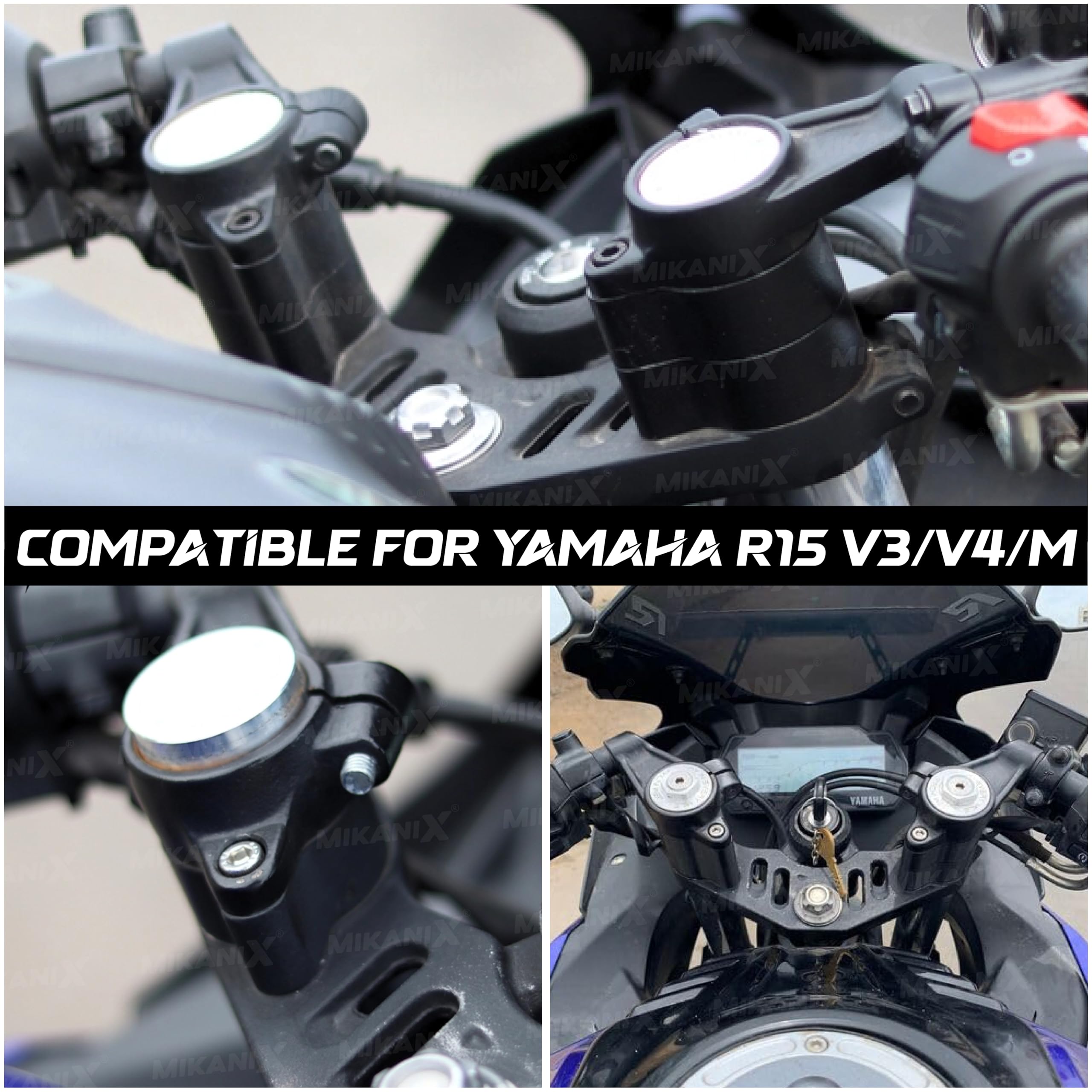 OBEROI'S TRADERS R15 V4 & M Handle Riser/Raiser Handlebar Height Riser Clamp Compatible For Yamaha R15 V4 / M