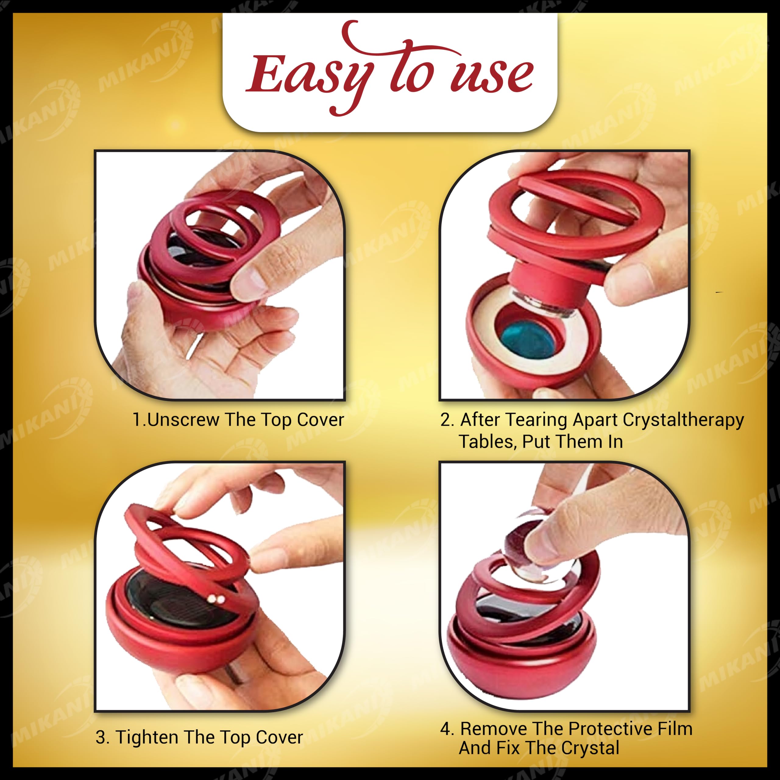 OBEROI’S TRADERS Solar Energy Rotating Car Dashboard Air Freshener/Perfume Diffuser/Dispenser | Alloy Body & Crystal Design With Perfume liquid For Car Interior & Home Air Freshener