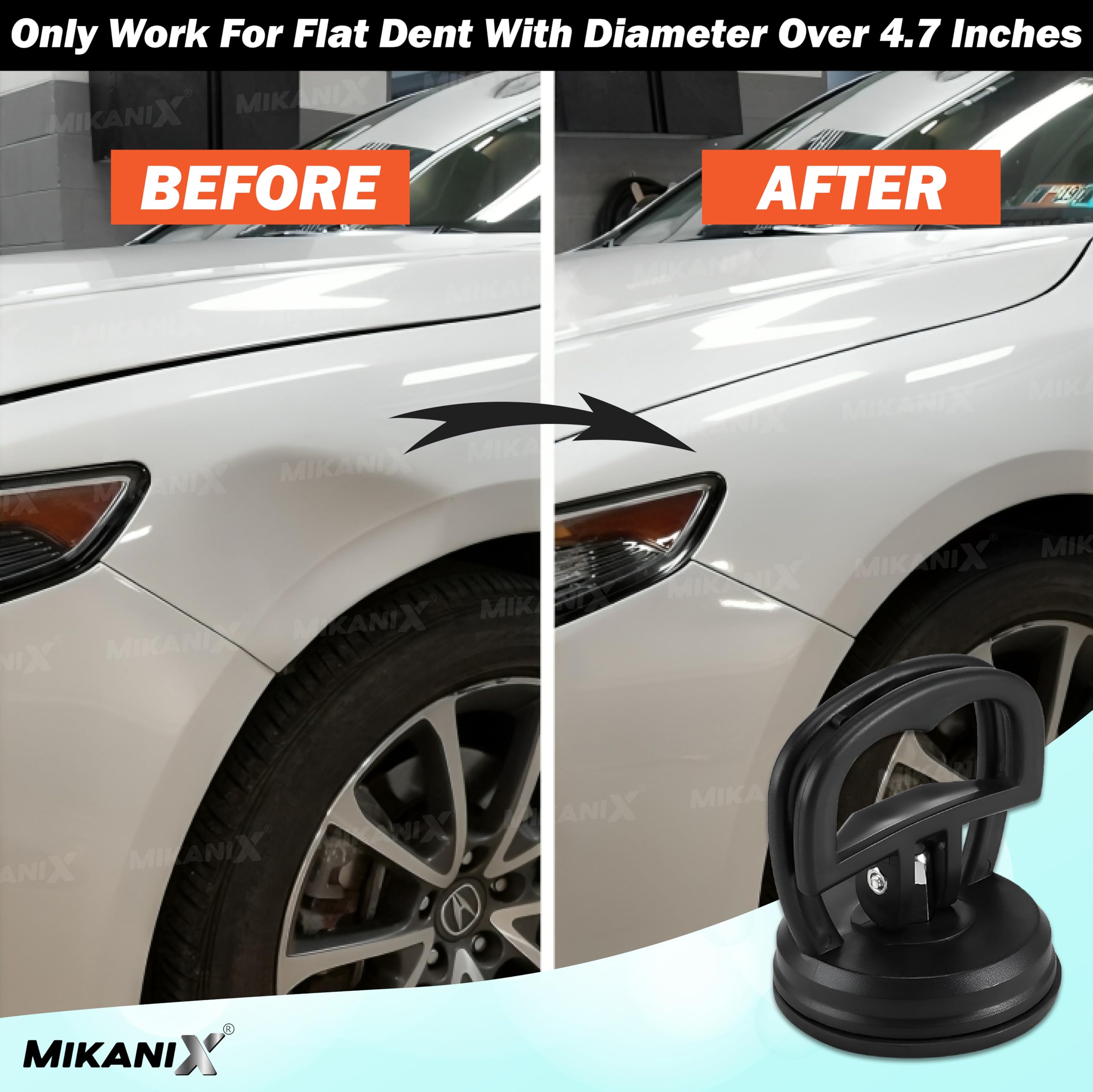 MIKANIX Car Dent Puller | Heavy-Duty Suction Cup Dent Remover | Strong Grip Handle for Lifting Dents, Glass, Tiles & Mirrors | Suction Lifter for Object Moving (Black) (Pack of 1) (Pack of 1)