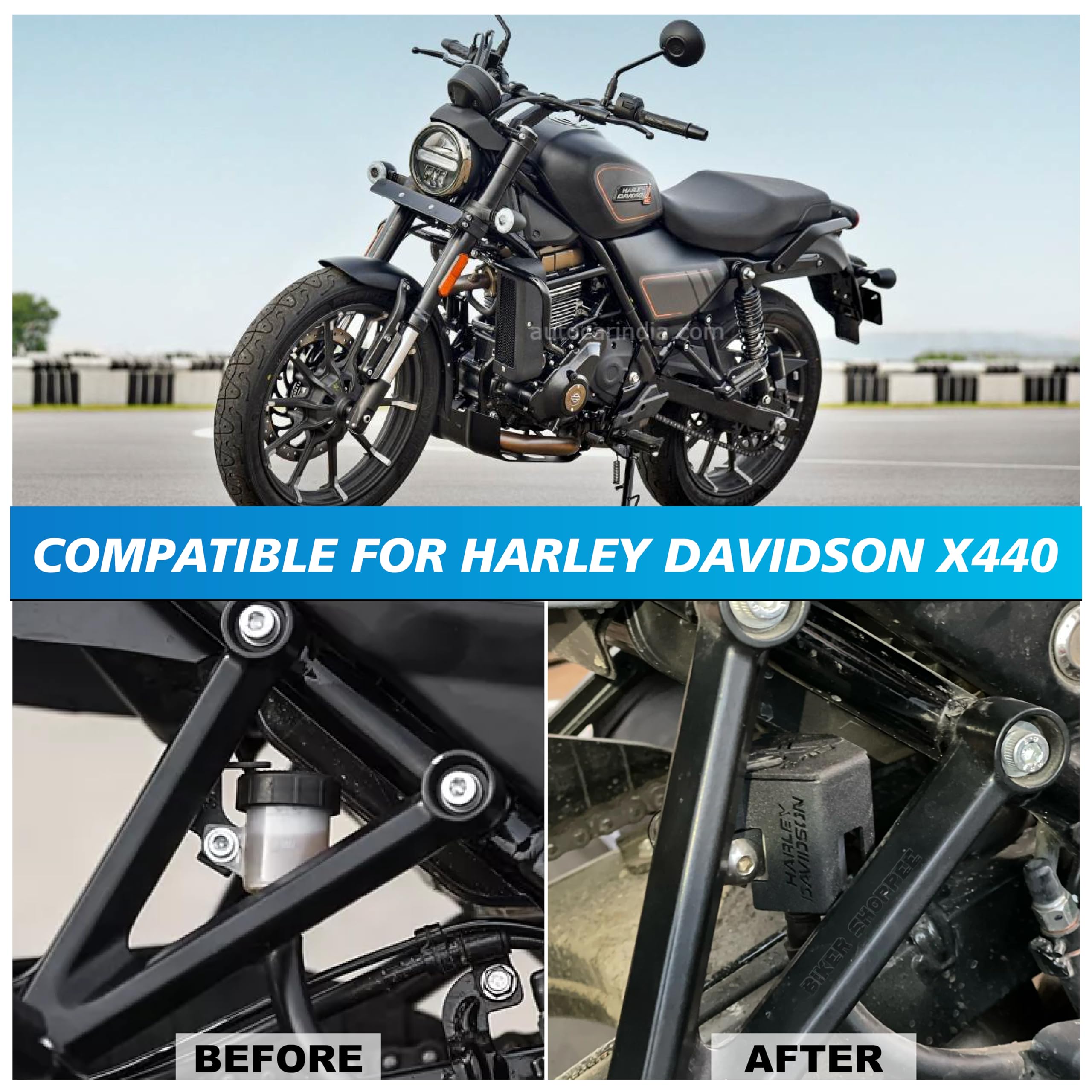 OBEROI'S TRADERS Rear Brake Oil Container Guard | Fluid Reservoir Cap Compatible With Harley Davidson X440