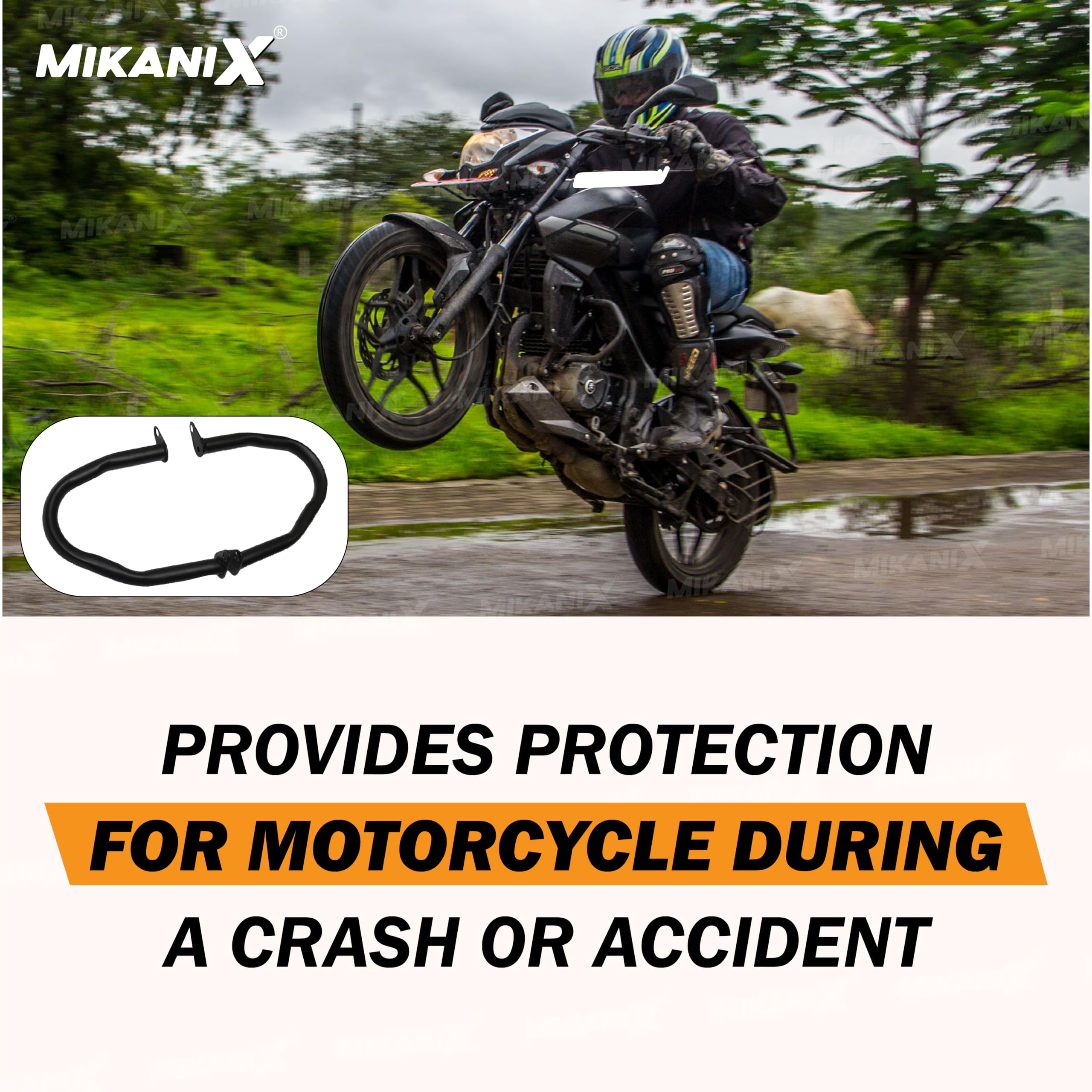 MIKANIX Pulsar NS 160/200 Heavy Duty Bike Leg Guard Bike Crash Guard