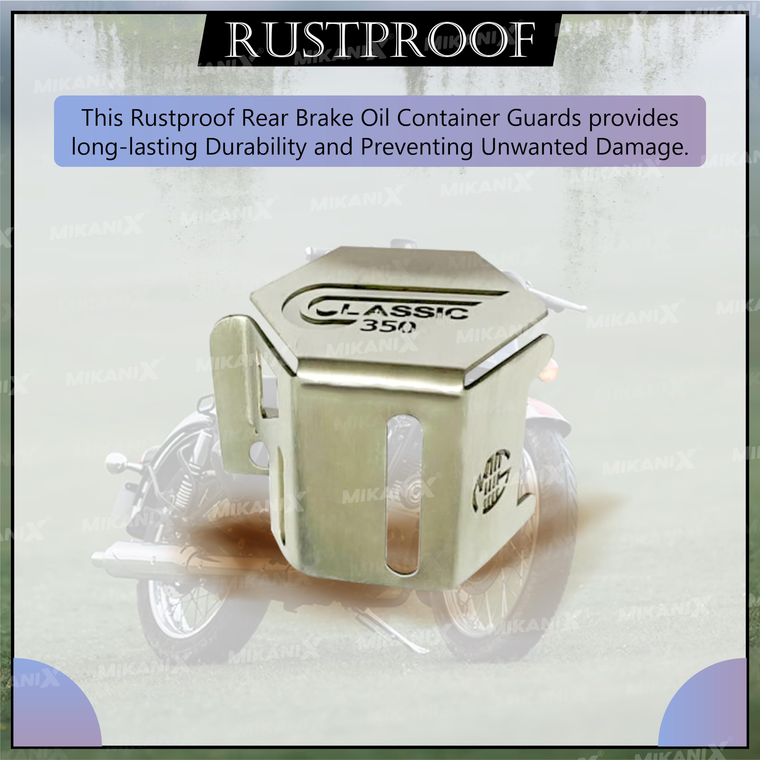 MIKANIX Premium Classic 350 Be Reborn Next Gen Rear Brake Oil Container Guard Compatible With Royal Enfield