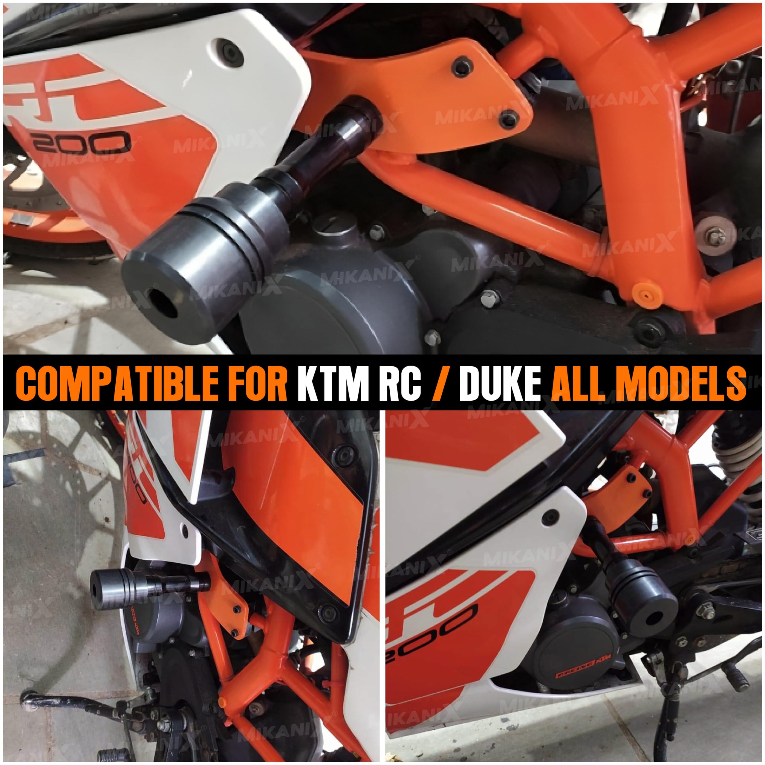 OBEROI'S TRADERS Frame Slider Bracket | Bike Crash Guard Leg Protector Compatible With KTM RC Duke 125/200 / 250/390