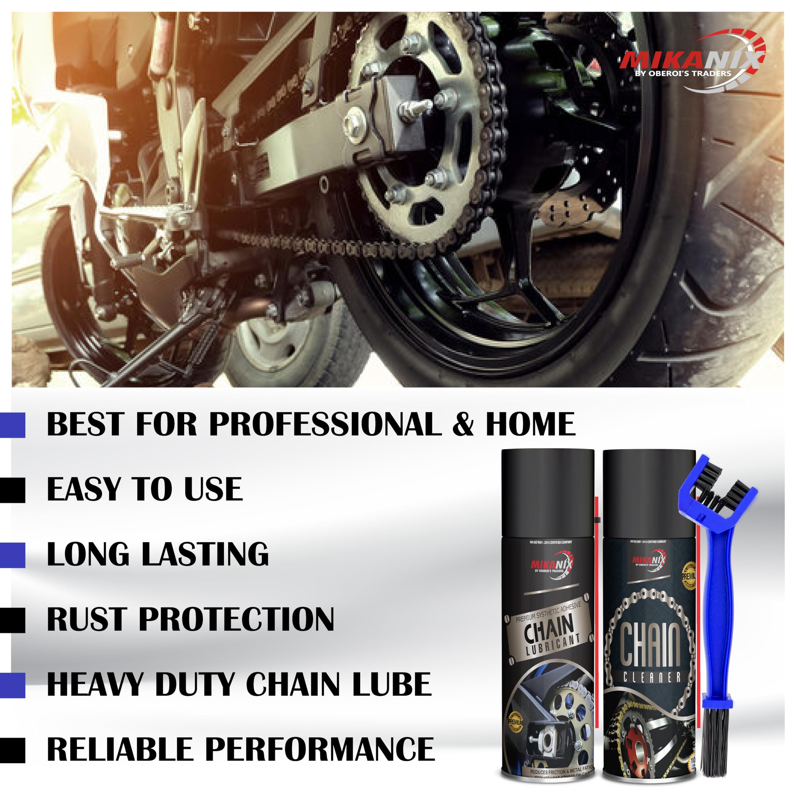 OBEROI'S TRADERS Bike Chain Lubricant & Chain Cleaner Spray With Cleaning Brush For Motorcycle and Bicycle