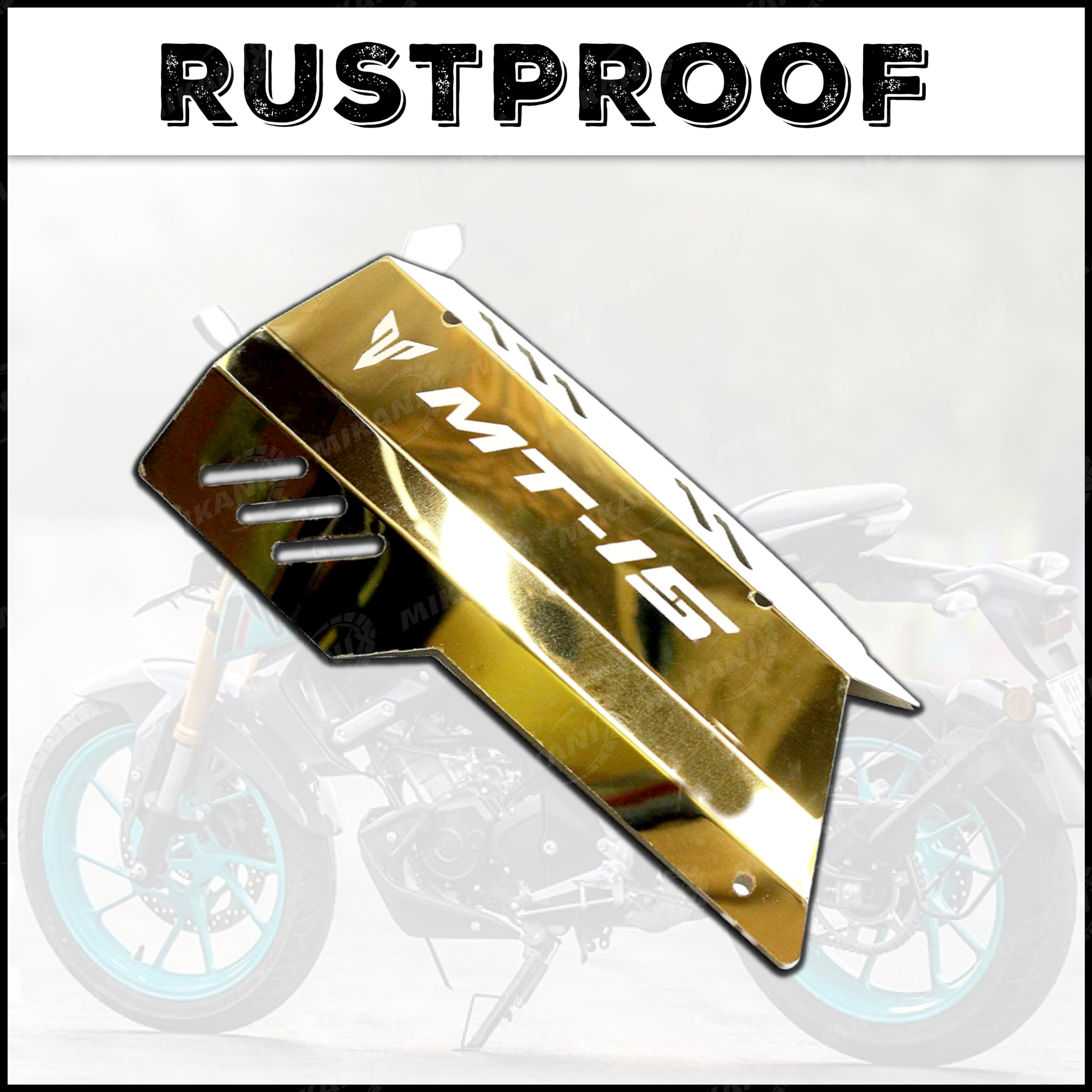 MIKANIX Premium Yamaha MT-15 Exhaust Cover Silencer Protector (Gold)