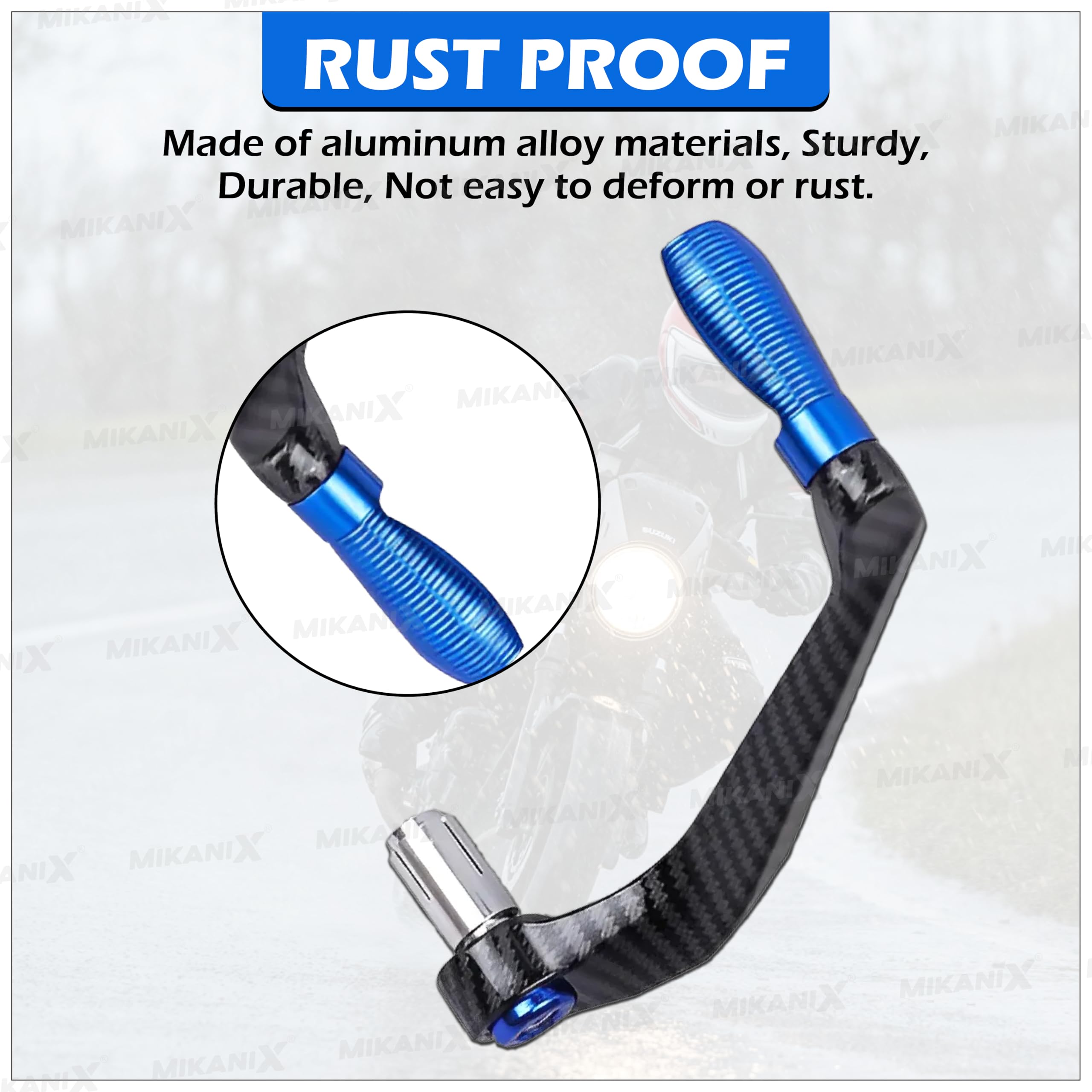 OBEROI'S TRADERS Carbon Finish CNC Aluminum Universal Motorcycle Lever Guard | Handle Bar End Brake Clutch Lever Protective Guards | Hand Guards for All Bikes