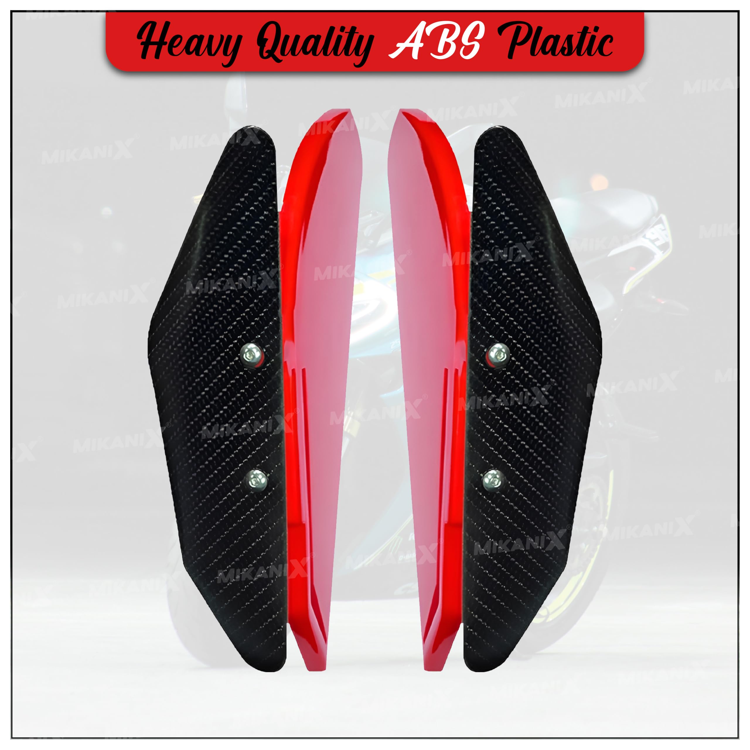 MIKANIX R15 V3 / V4, Ninja, CBR, RR310, KTM RC Bike Side Wings/Winglet Pro Canard Bike Fairing Kit (Pack of 2)