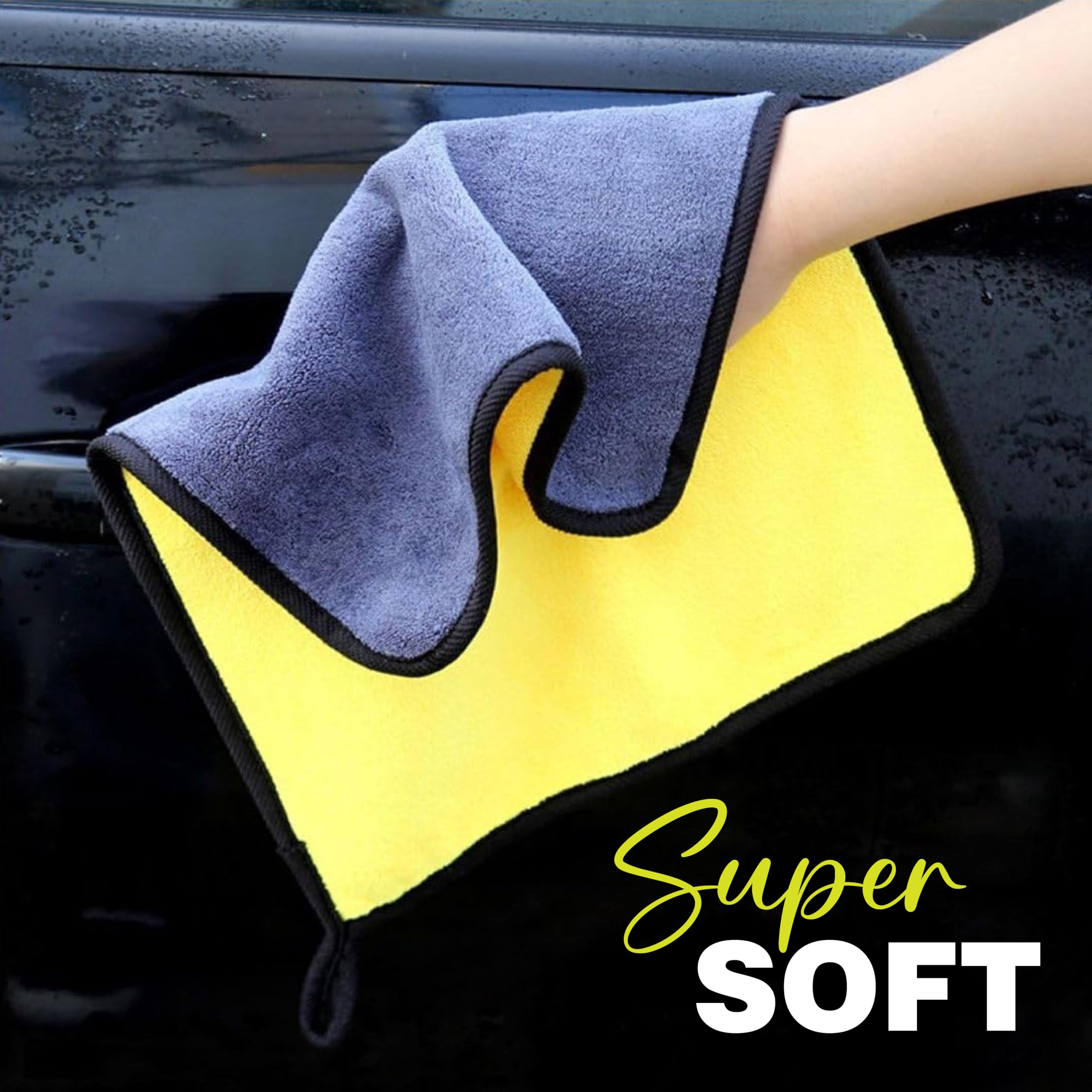 MIKANIX Microfiber Cloth for Car, Bike, Home, Sweat & Gym Use – Ultra Soft, Lint-Free, Super Absorbent Multi-Purpose Towel for Cleaning, Polishing, Dusting, and Wiping