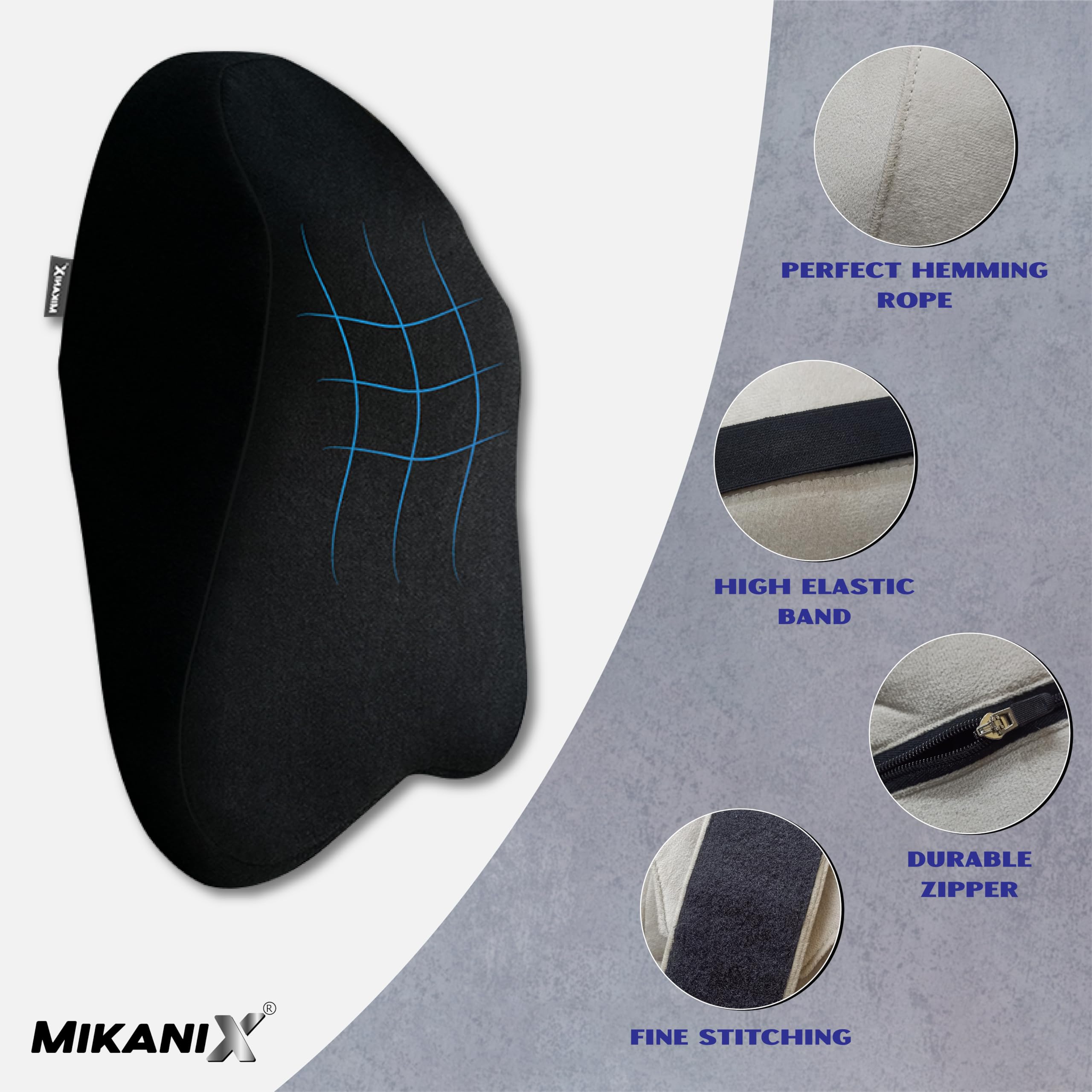 OBEROI'S TRADERS Car Neck Rest Pillow | Seat Cushion | 2 Years Warranty | Ultra Soft Memory Foam for Neck and Cervical Support to Relief Neck Pain & Reduced Tension (Velvet Black (Pack of 1))