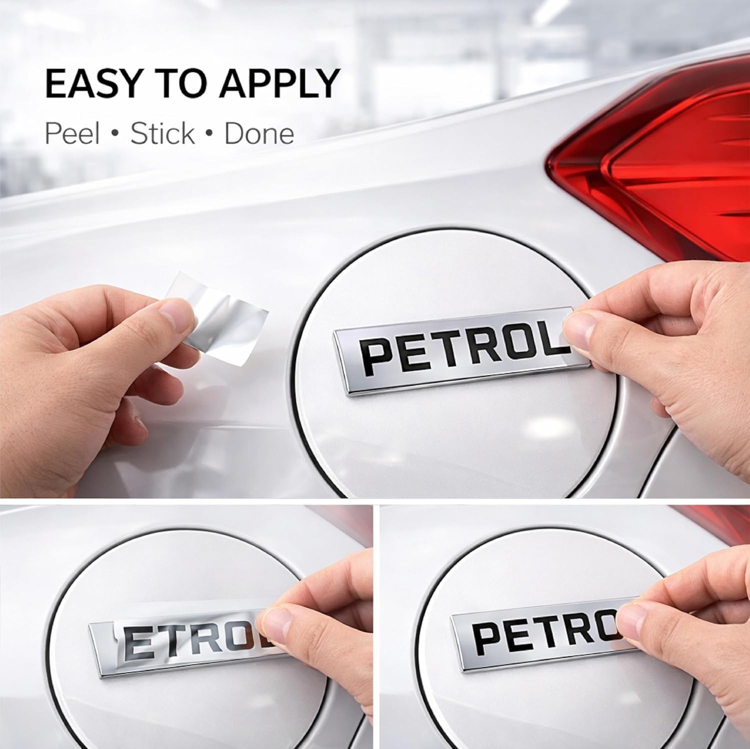 MIKANIX Car Diesel & Petrol Fuel Tank Cap Emblem Sticker | 3D Abs Fuel Indicator Badge | Universal Fit | Durable, Waterproof & Easy Peel Stick