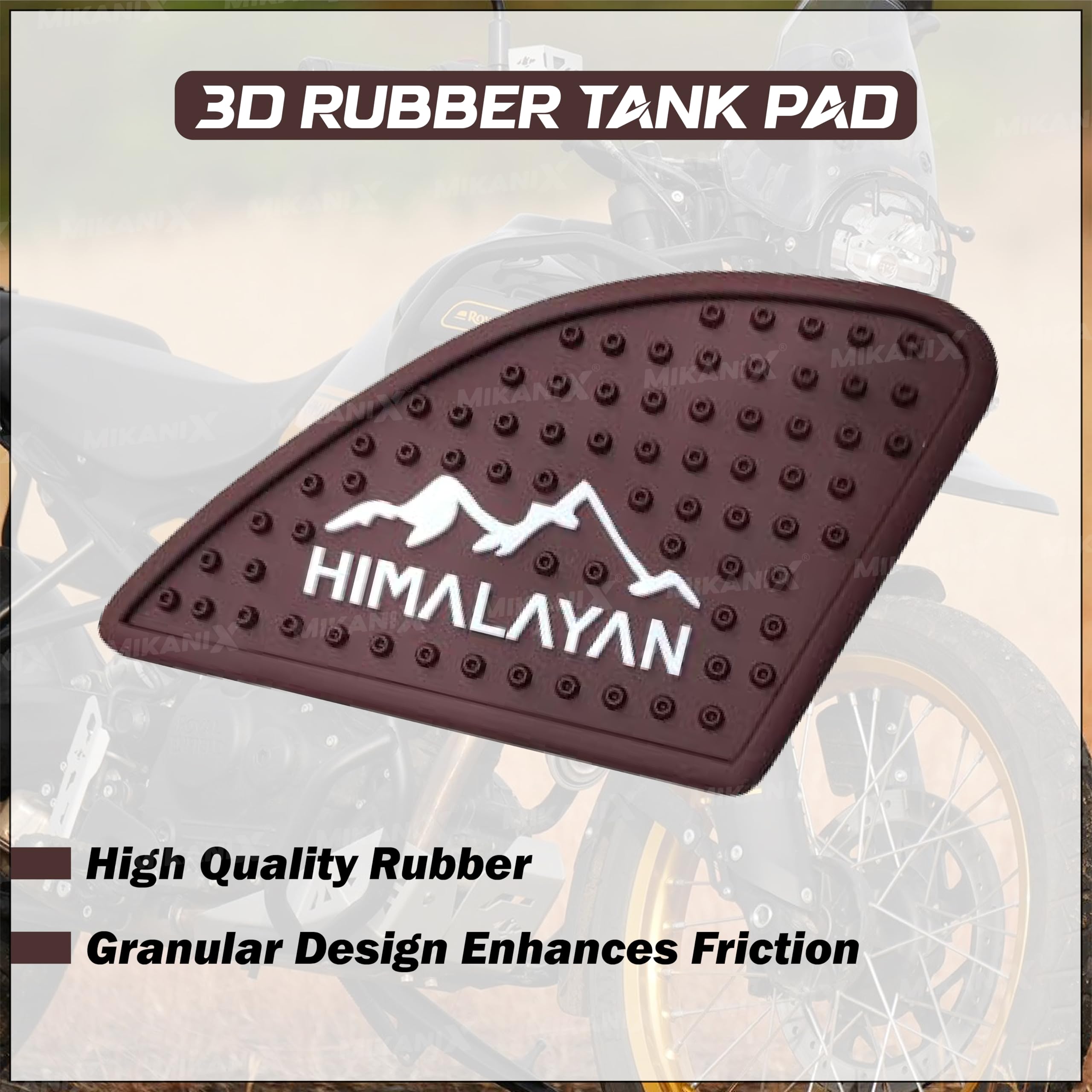 MIKANIX Anti Slip Silicone Tank Pad/Thai Pad Waterproof Sticker for Royal Enfield Himalayan