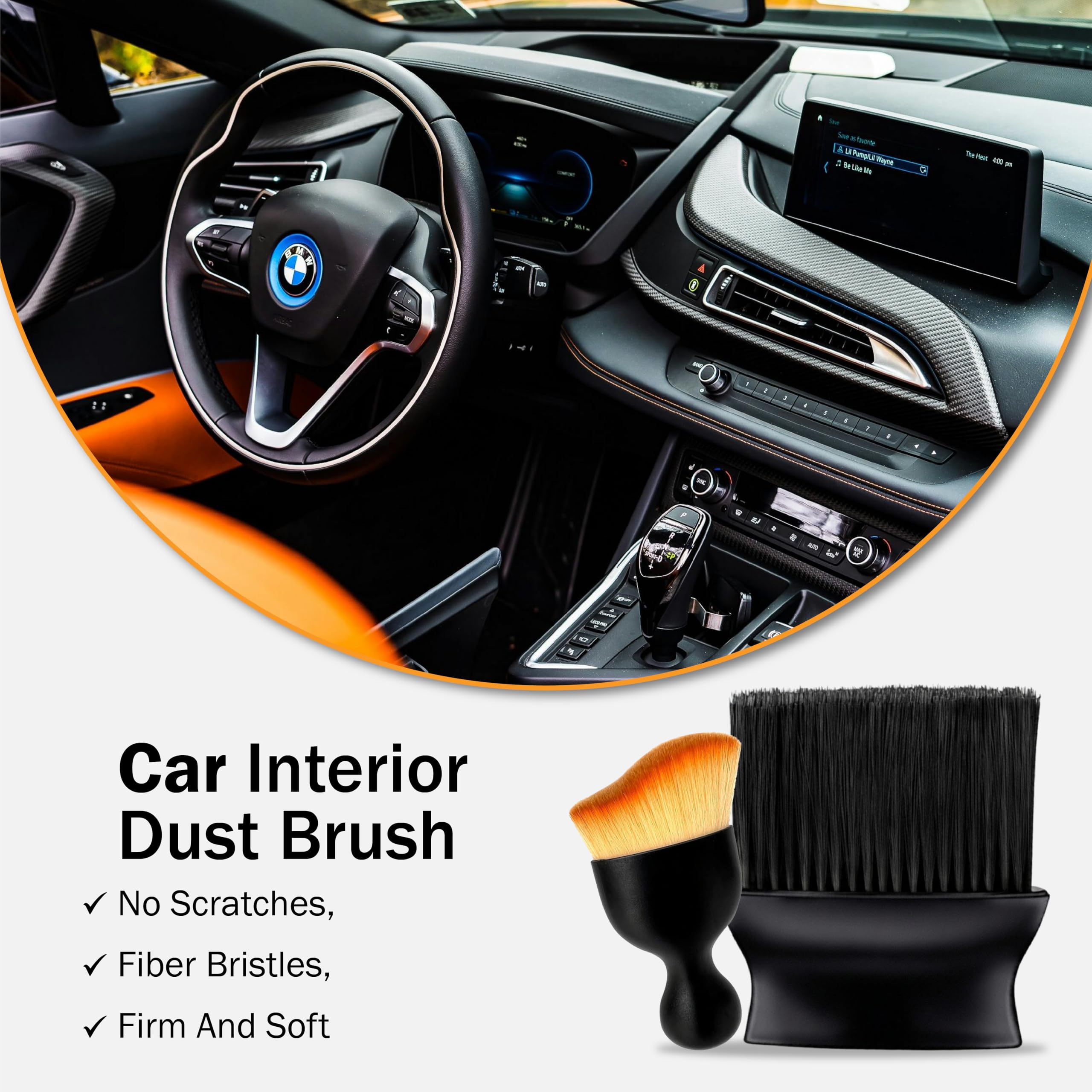OBEROI'S TRADERS Car Interior Cleaning Brush Kit | Soft Detailing Brush & AC Vent Cleaning Brush | Scratch-Free, Lint-Free, Durable Multipurpose Cleaning Tool for Car, Bike, Dashboard & Home Use