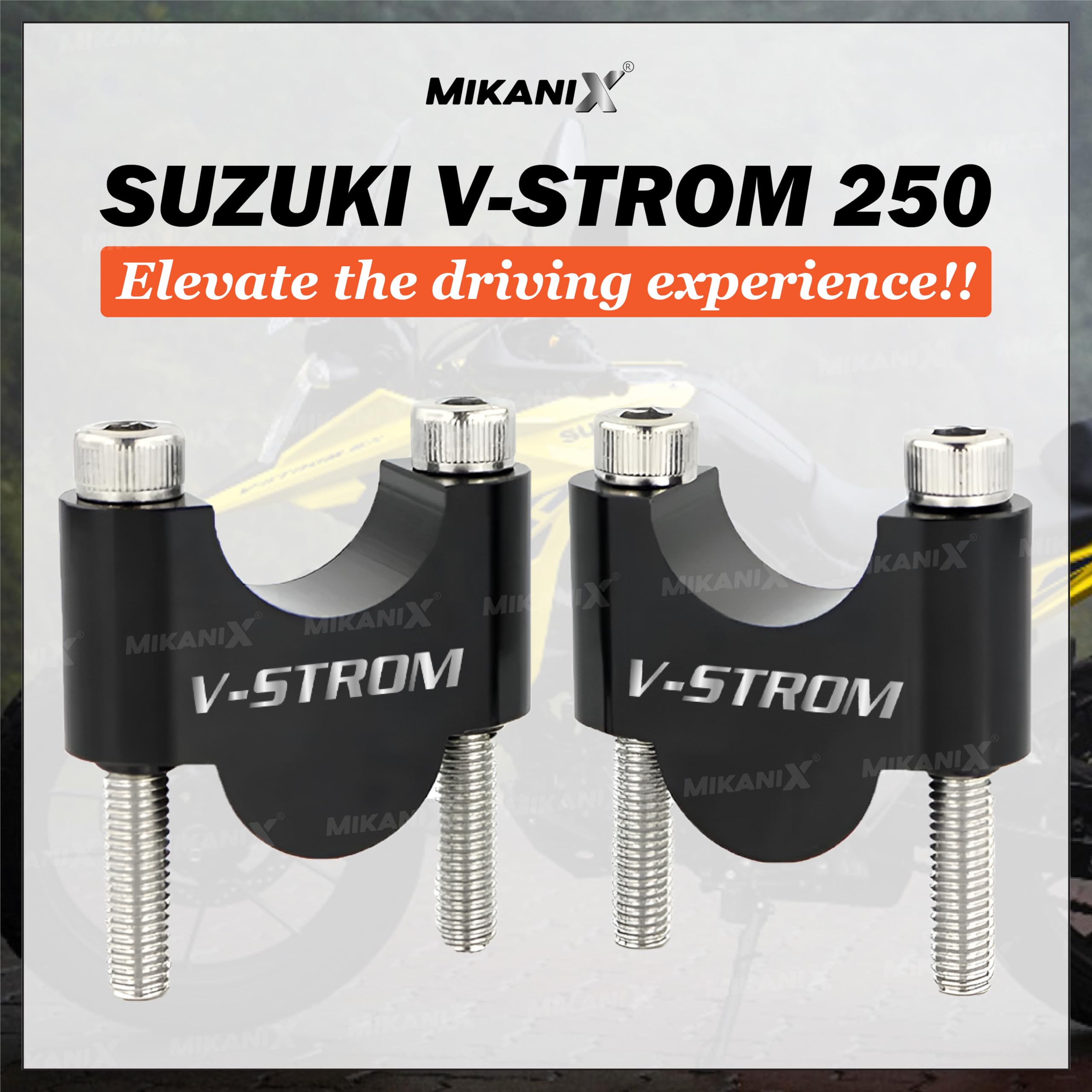 OBEROI'S TRADERS Bike Handlebar Riser | Handle Height Raiser Clamp Kit | Enhanced Comfort and Control | Compatible with Suzuki V-Strom 250
