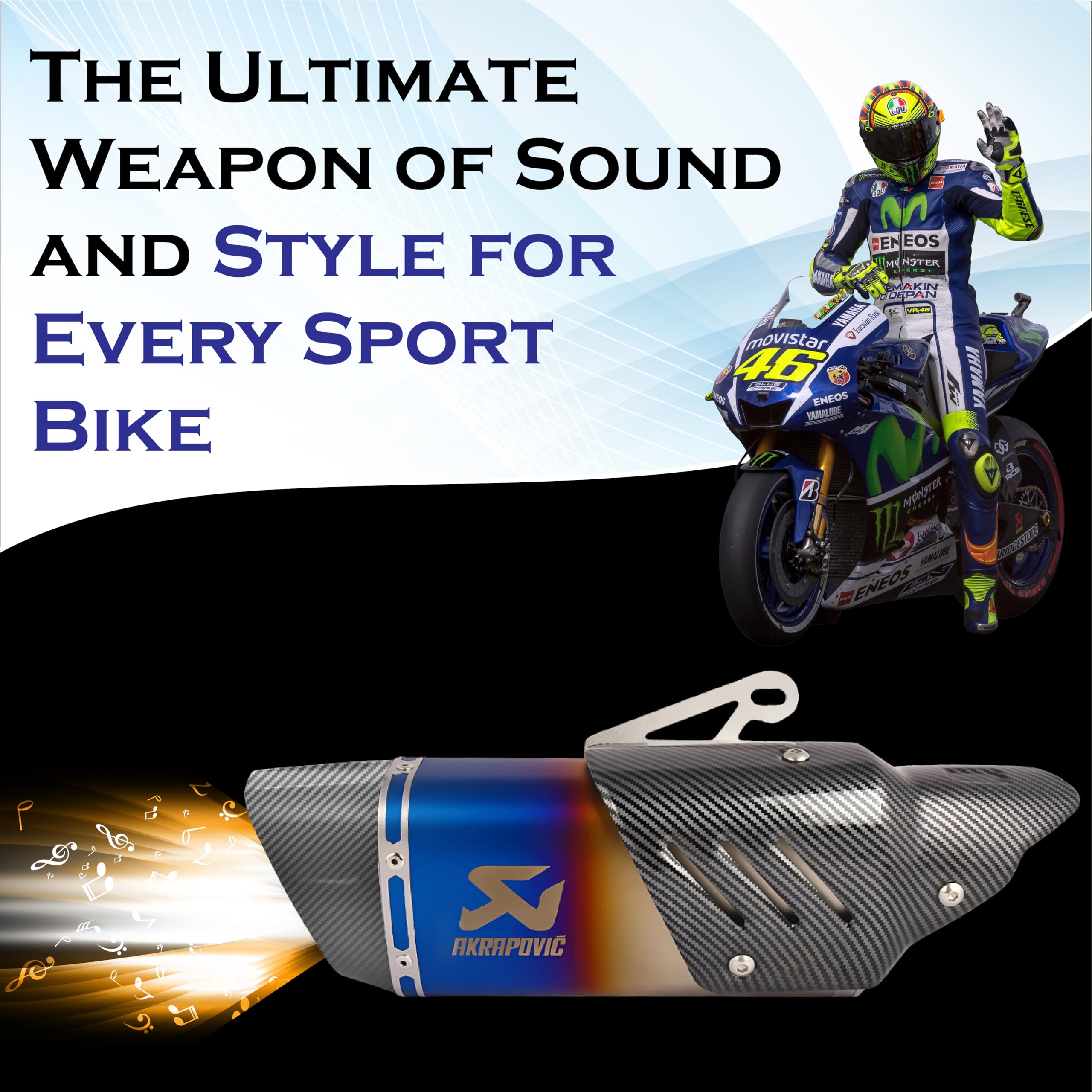 Mikanix Universal Akrapovic Racing Sports Silencer/Exhaust Muffler Pipe with Carbon Fiber Plate Slip-on Exhaust System for Motorcycle and Scooties