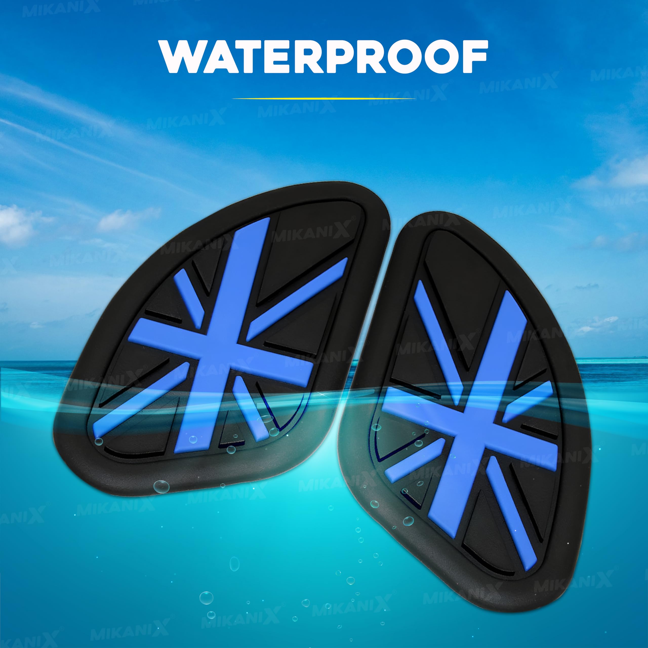 OBEROI'S TRADERS Universal Anti Slip Silicone Bike Tank Pad/Thai Pad Waterproof Sticker For All Motorcycle (Blue)