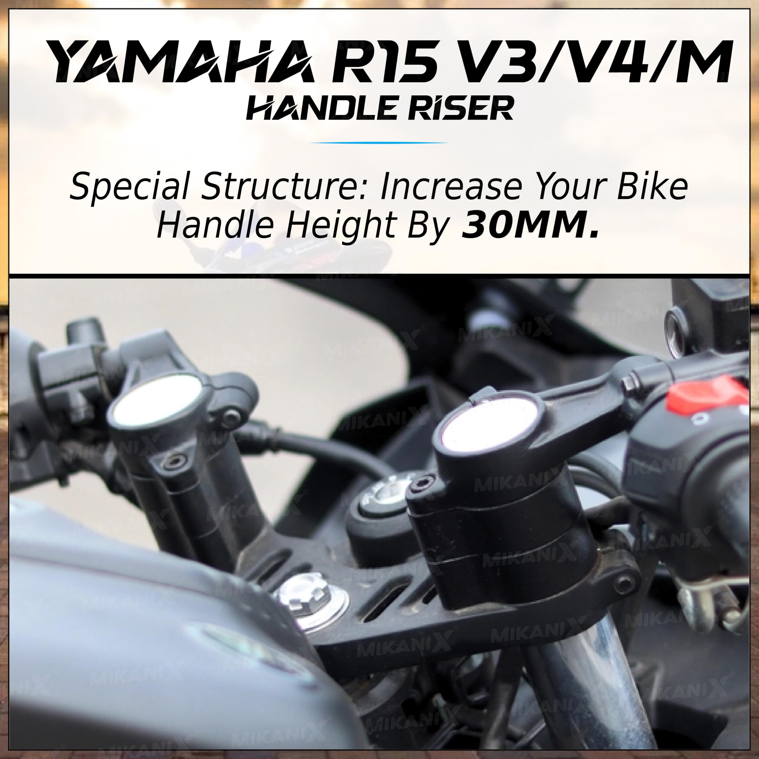 OBEROI'S TRADERS R15 V4 & M Handle Riser/Raiser Handlebar Height Riser Clamp Compatible For Yamaha R15 V4 / M