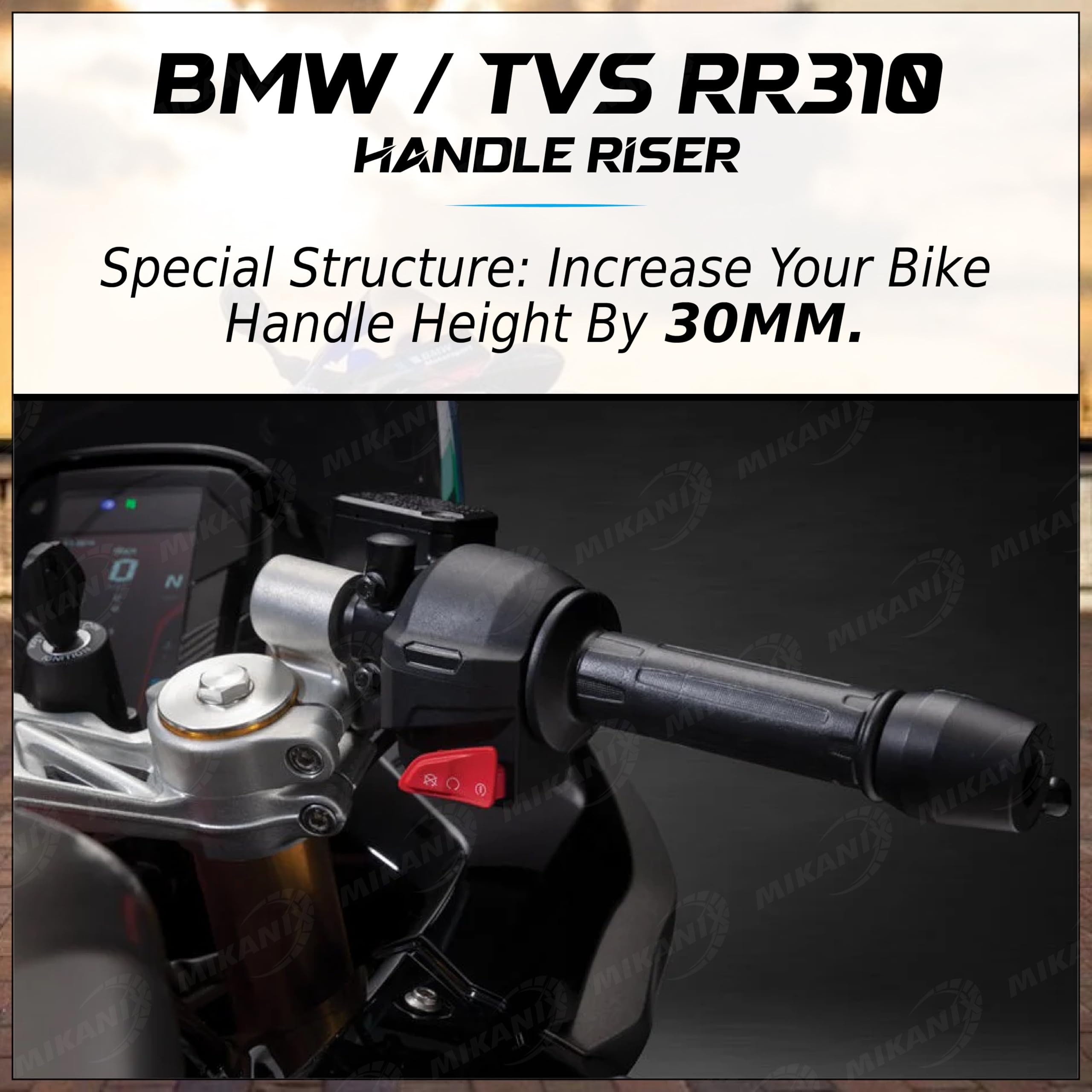 OBEROI'S TRADERS Bike Handlebar Height Riser Kit/Handle Raiser Clamp For BMW | Apache RR 310