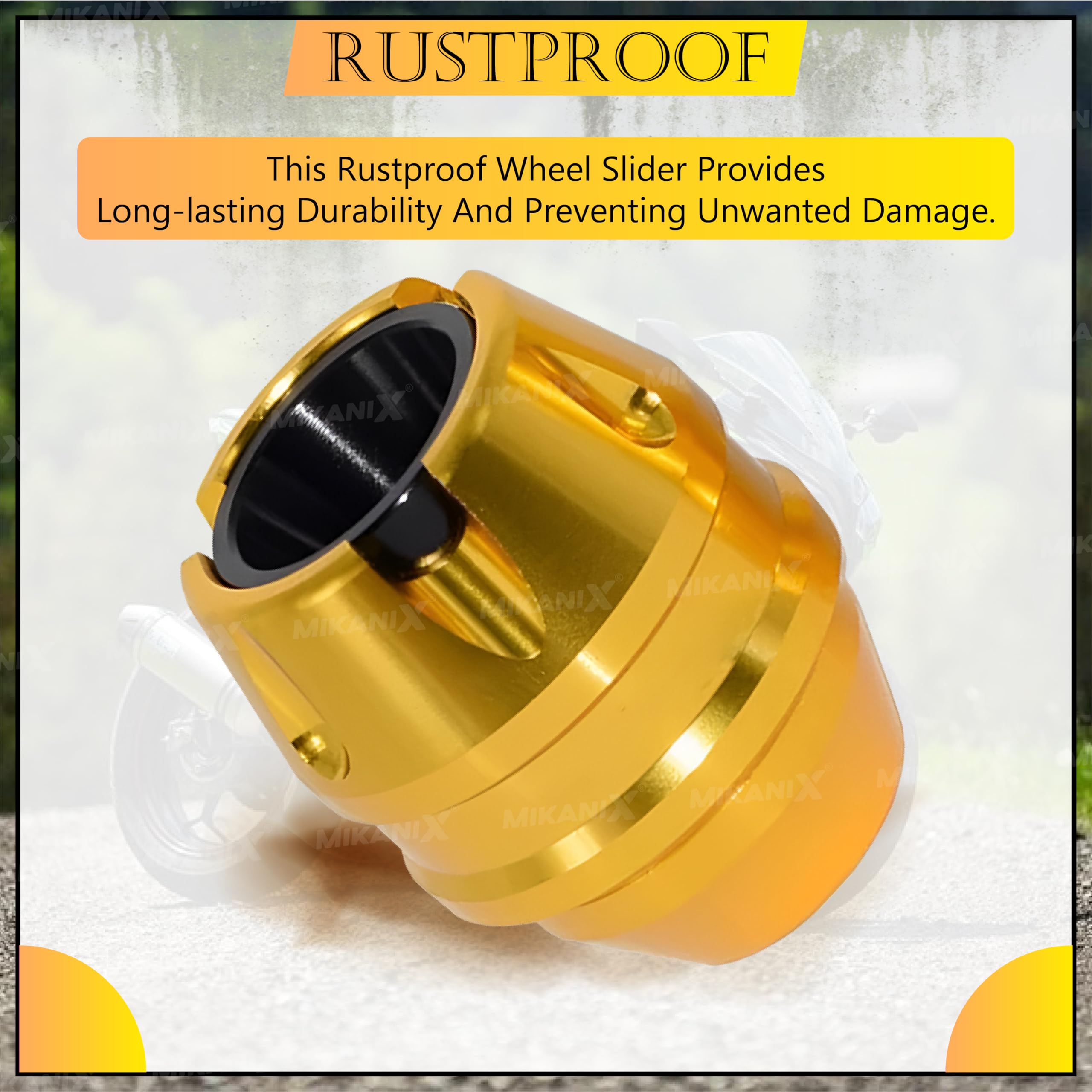 MIKANIX Universal Motorcycle Front Fork Slider | Wheel Frame Slider | Axle Protector Bike Crash Guard for All Bikes