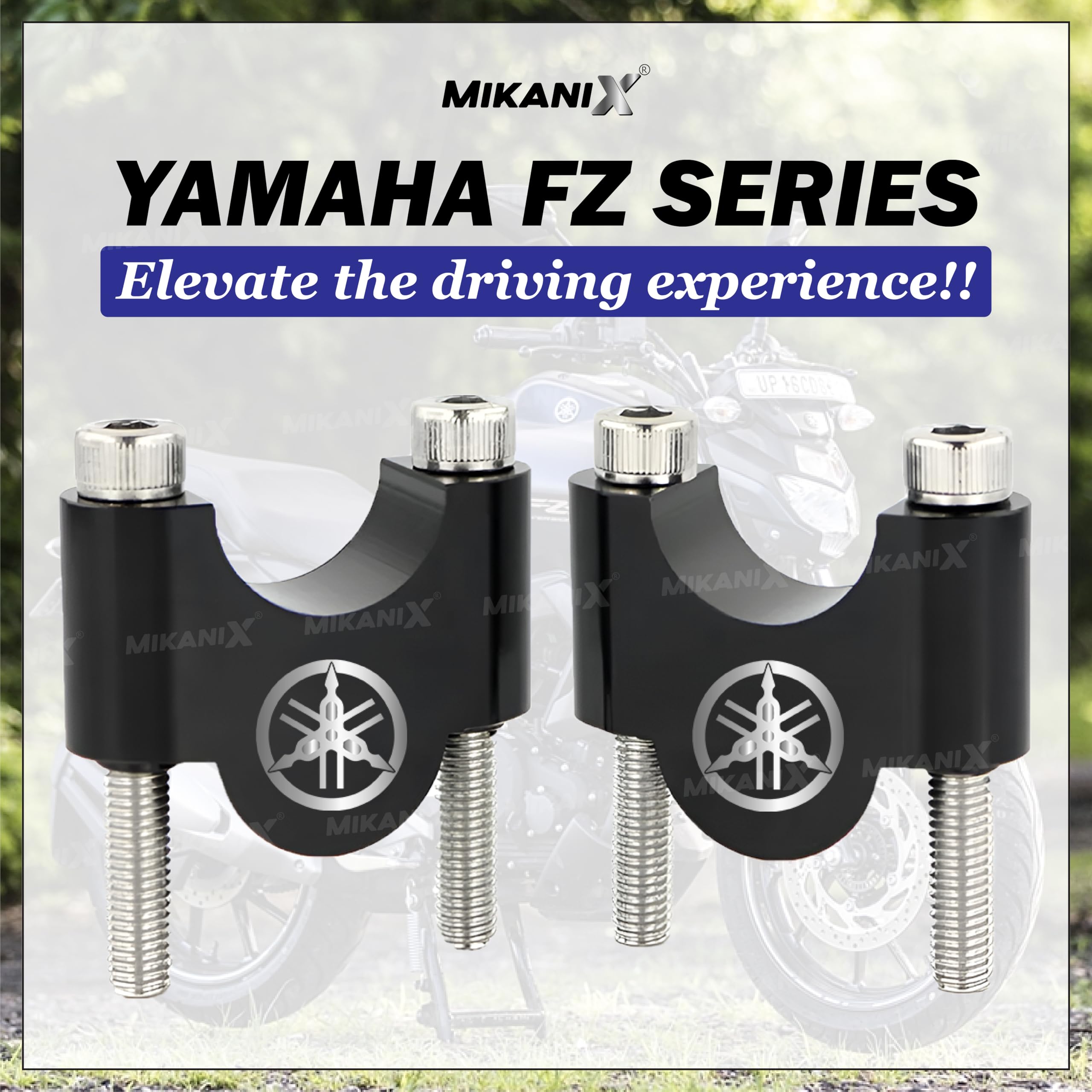 OBEROI'S TRADERS Bike Handlebar Riser | Handle Height Raiser Clamp Kit | Enhanced Comfort and Control | Compatible with Yamaha FZS All Series