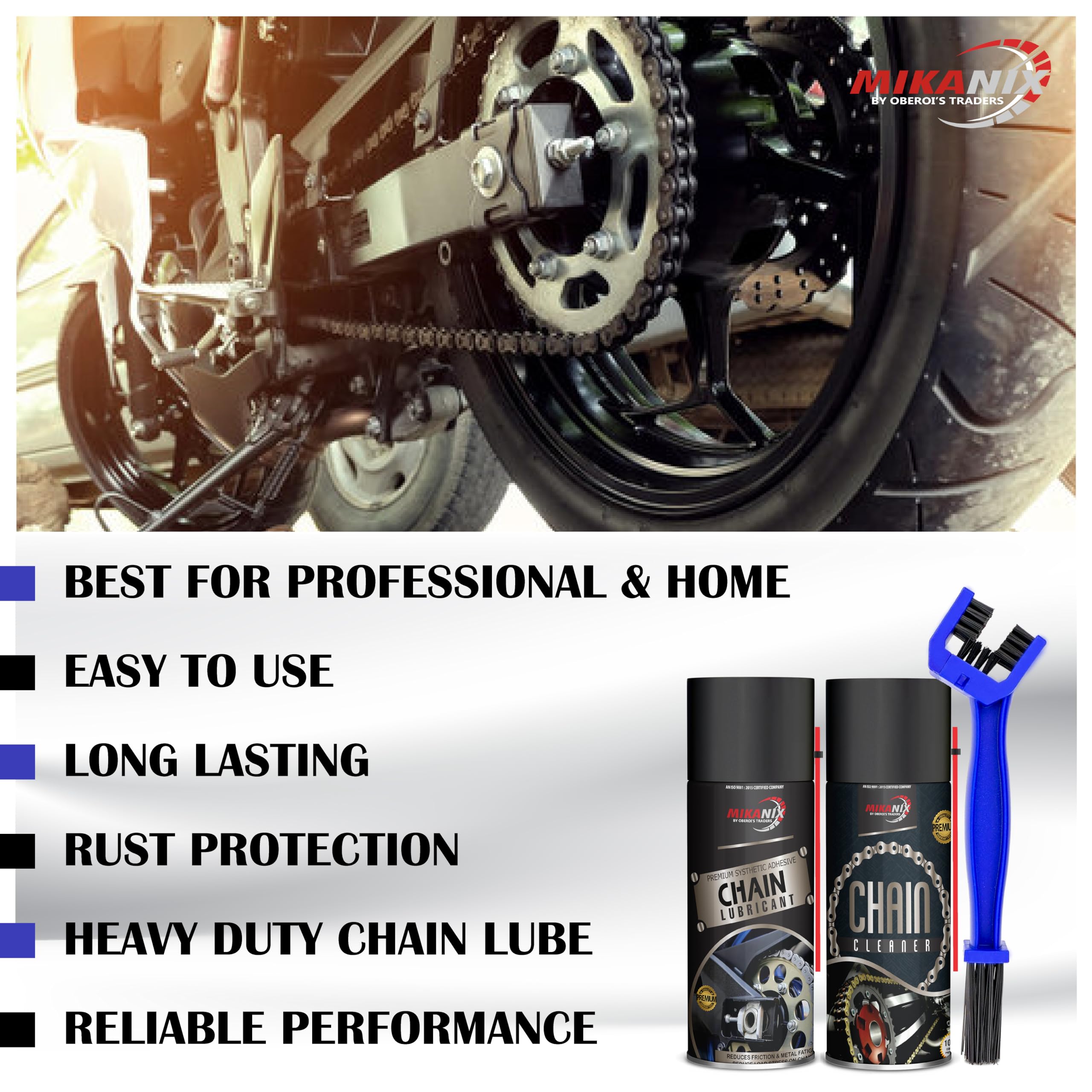 OBEROI'S TRADERS Bike Chain Lubricant and Chain Cleaner Spray With Cleaning Brush For Motorcycle and Bicycle
