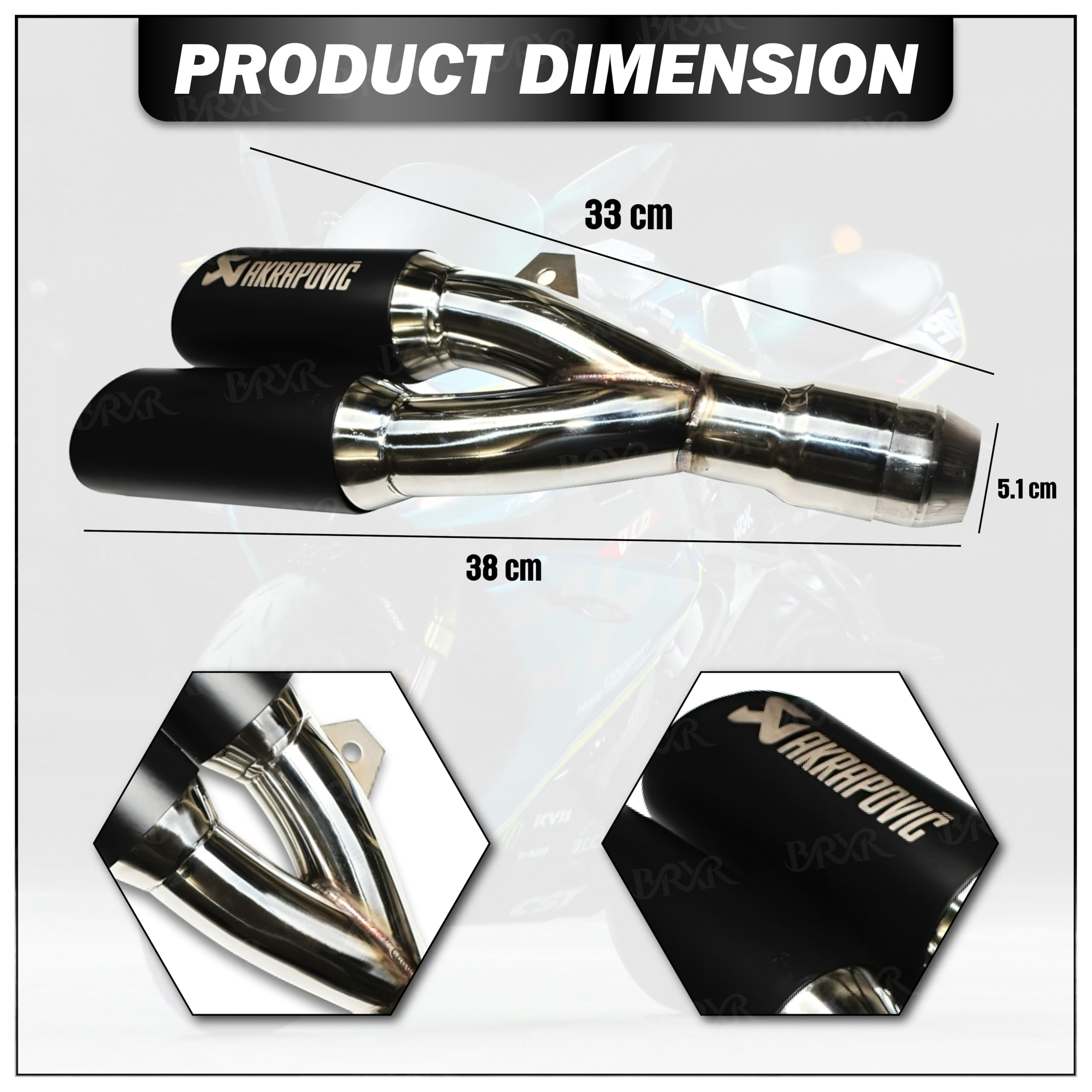Mikanix Premium Akrapovic Universal Exhaust/Silencer Muffler Pipe for All Bikes/Motorcycle