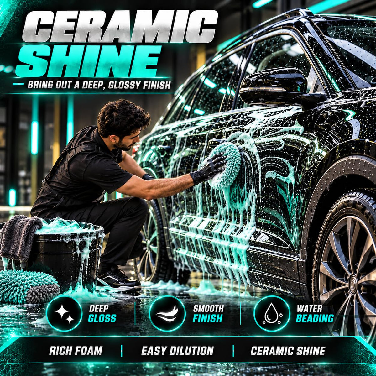 MIKANIX Car Wash Foam Blaster Concentrated Shampoo with Ceramic Shine | High Foam Car Wash Liquid for Cars & Bikes | Car Cleaning Shampoo ( 5 LTR )