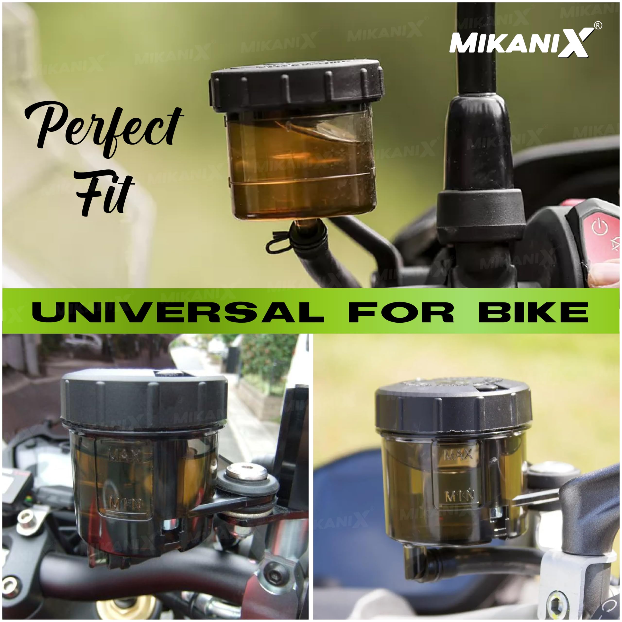 OBEROI'S TRADERS Universal Motorcycle Disc Brake Clutch Oil/Fluid Reservoir Can Cup Container (Black)