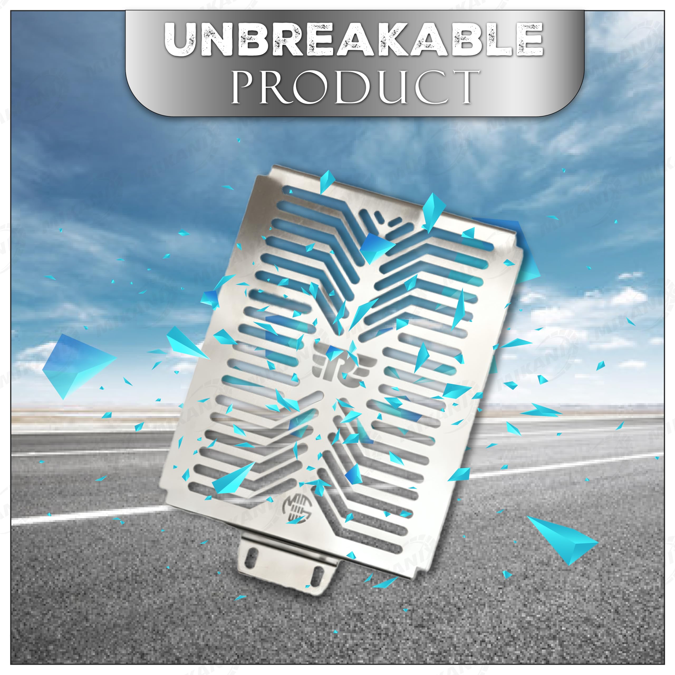 MIKANIX Stainless Steel Interceptor 650 / Continental GT 650 Bike Radiator Protector Grill/Cover Guard