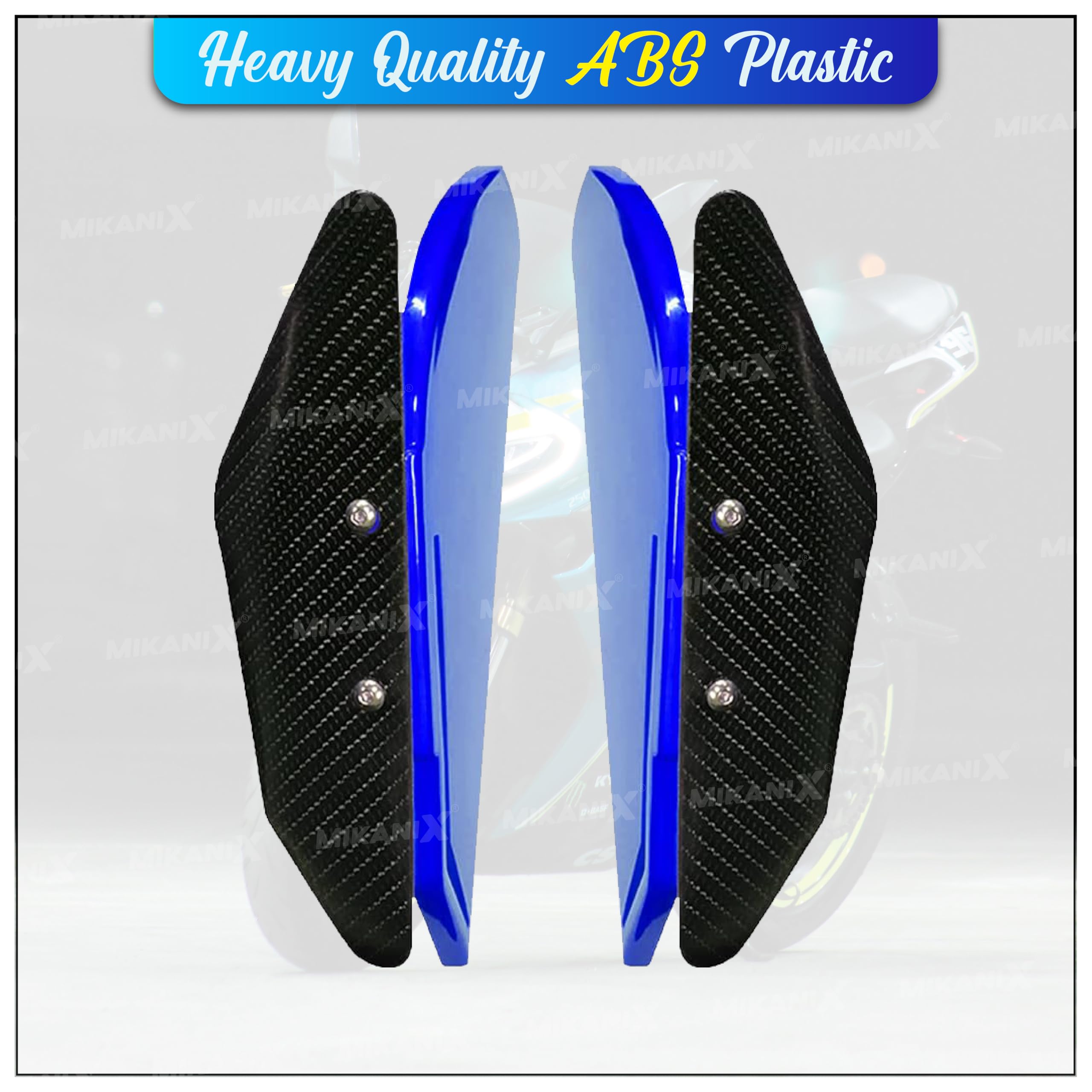 MIKANIX R15 V3 / V4, Ninja, CBR, RR310, KTM RC Bike Side Wings/Winglet Pro Canard Bike Fairing Kit (Pack of 2)