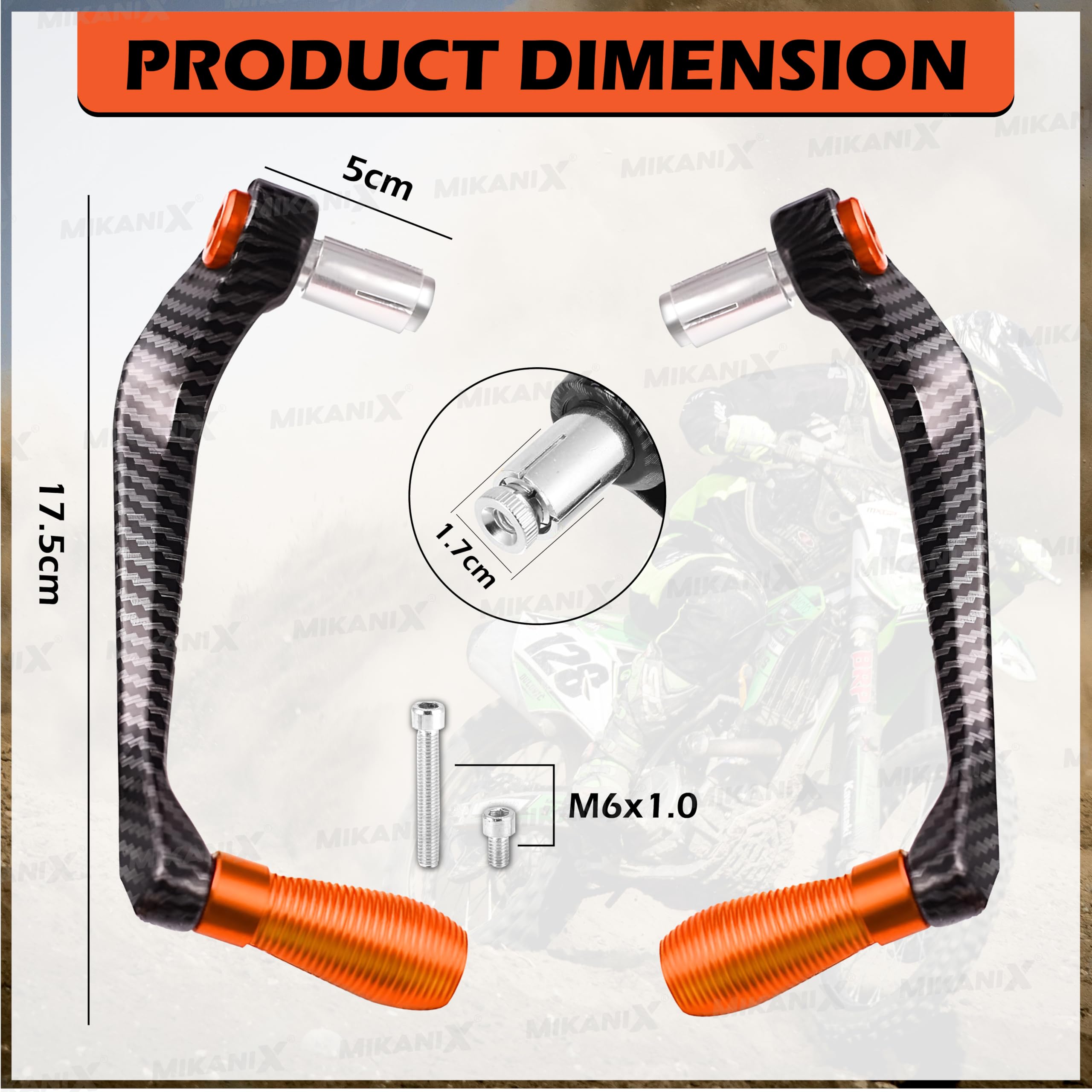 OBEROI'S TRADERS Carbon Finish CNC Aluminum Universal Motorcycle Lever Guard | Handle Bar End Brake Clutch Lever Protective Guards | Hand Guards for All Bikes