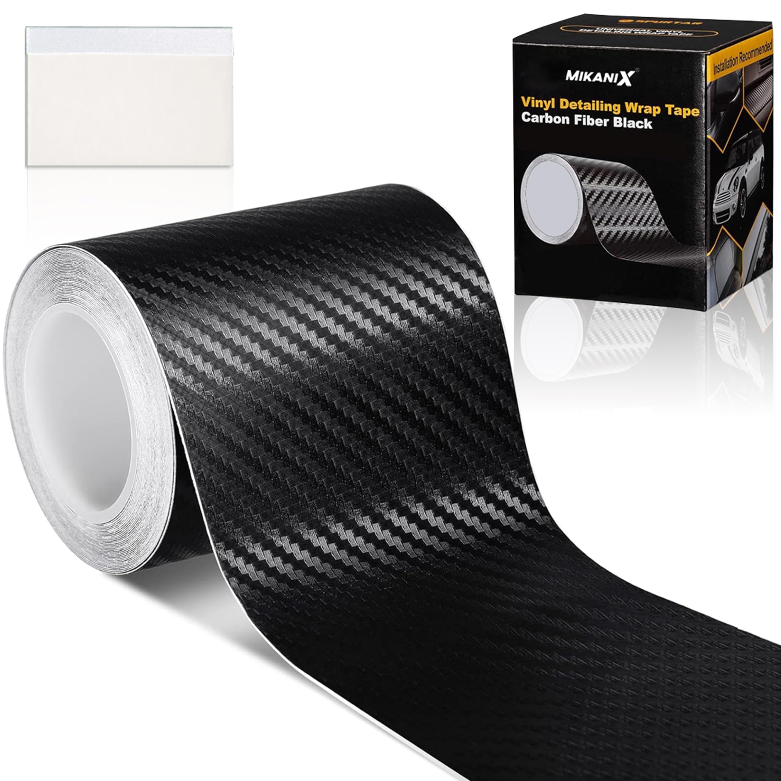 MIKANIX Carbon Fibre High Gloss Anti Scratch Strips Protection Tape, Film Tape Car Door Edge Guard Sticker Universal Car Door, Bumper Protector Strip