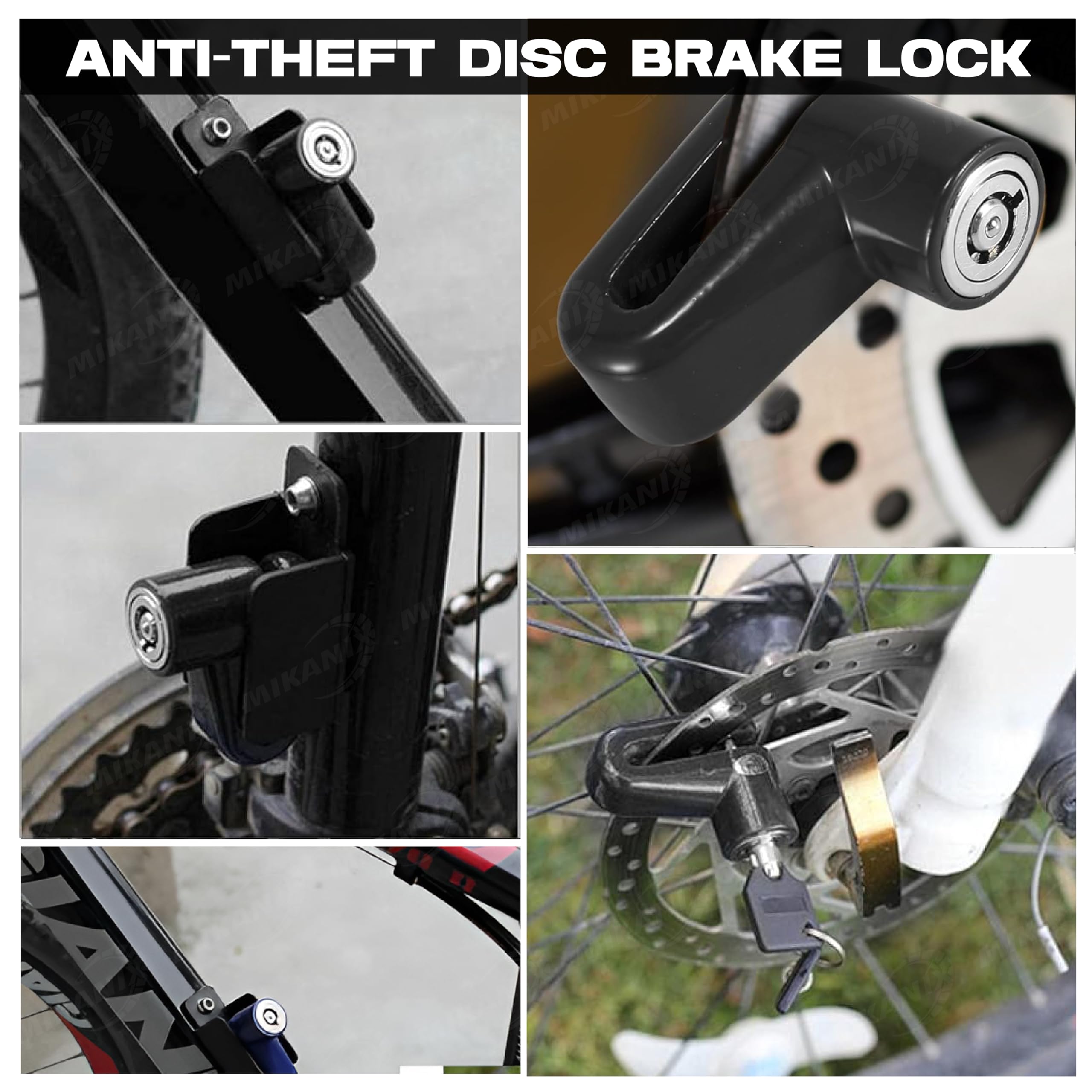 OBEROI'S TRADERS Stainless Steel Heavy Duty Anti Theft Motorcycle Disc Brake Lock for All Bikes and Scooty Security