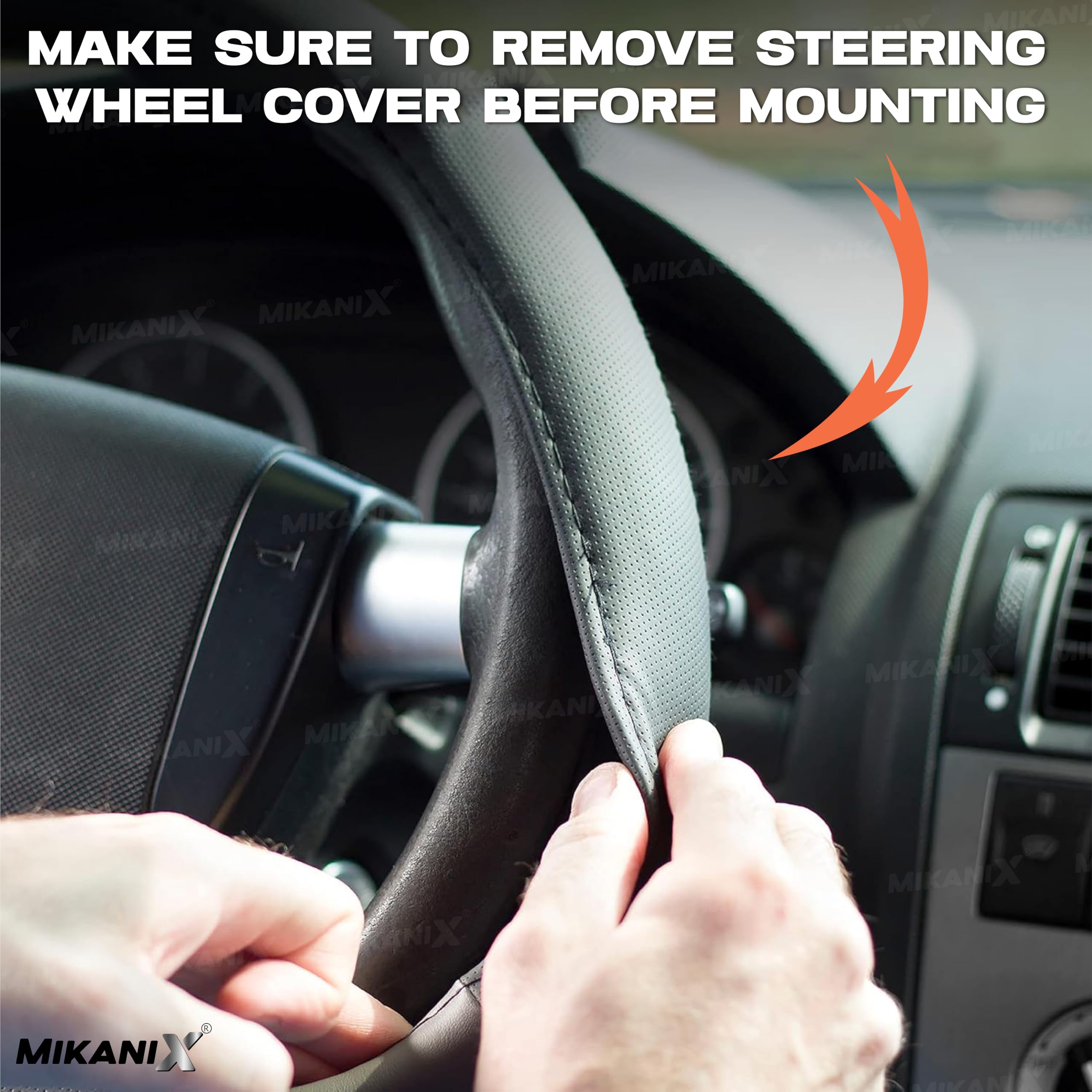 MIKANIX Multifunctional Car Steering Wheel Tray I Portable Laptop Desk & Food Tray for Car, Dual-Sided for Eating, Writing & Working, Universal Vehicle Accessory for All Cars