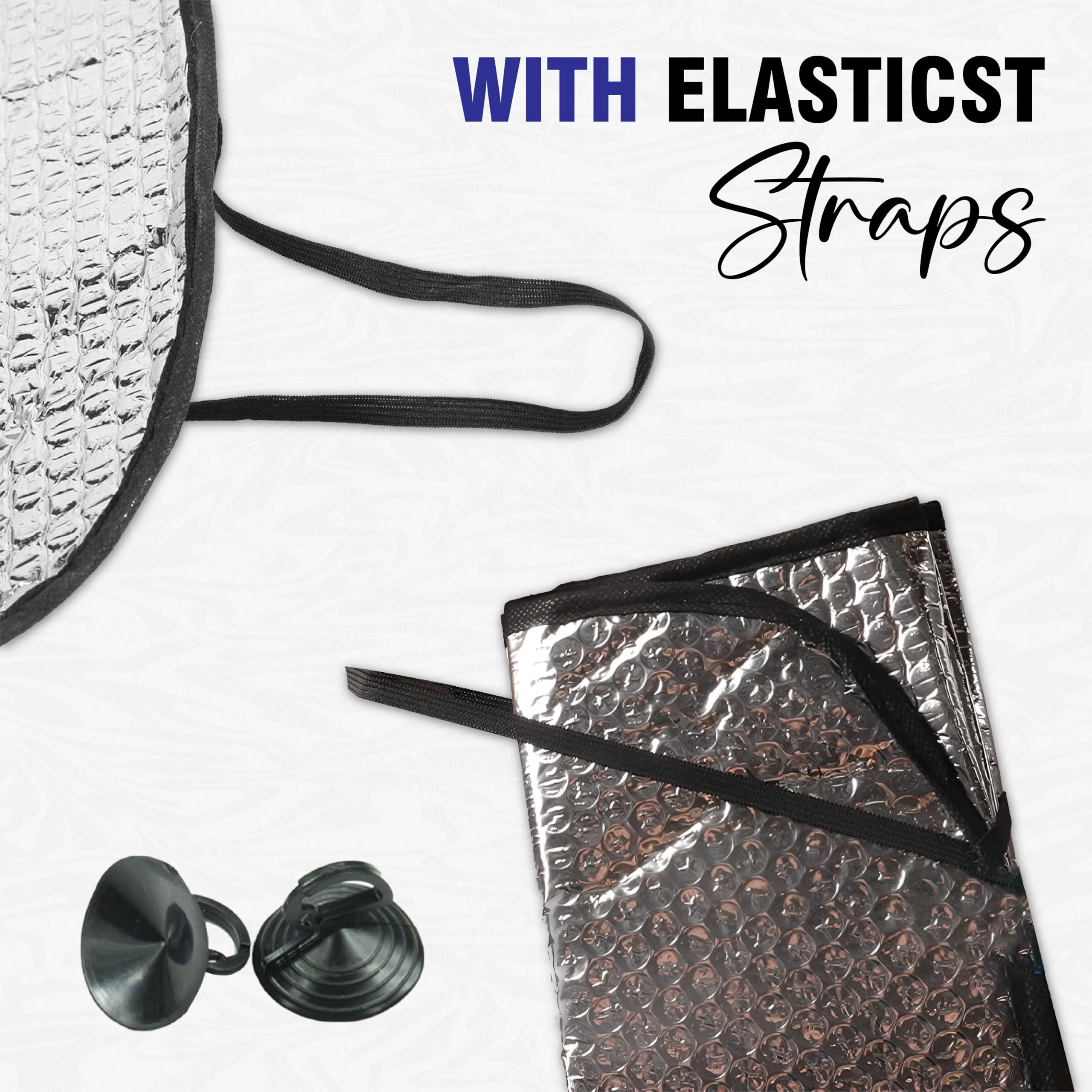 MIKANIX Car Windshield Sunshade Foldable Reflective Aluminum Foil Sun Shade Protector for UV Rays & Heat | Front Window Shield Sun Visor for Car, SUV, Van | Universal Fit