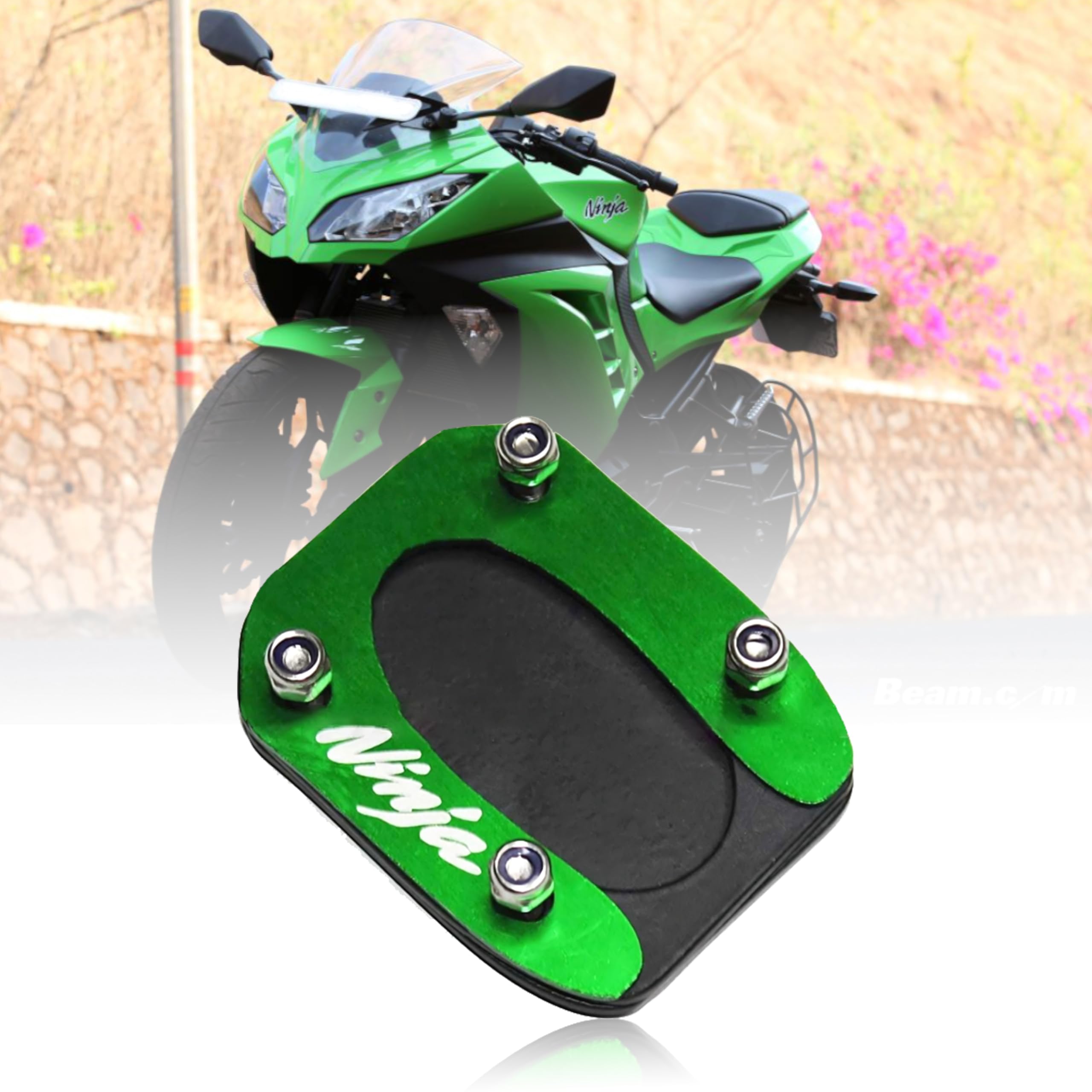 OBEROI'S TRADERS Premium Stainless Steel Side Stand Extender Replacement/Compatible with/for Kawasaki Ninja 300