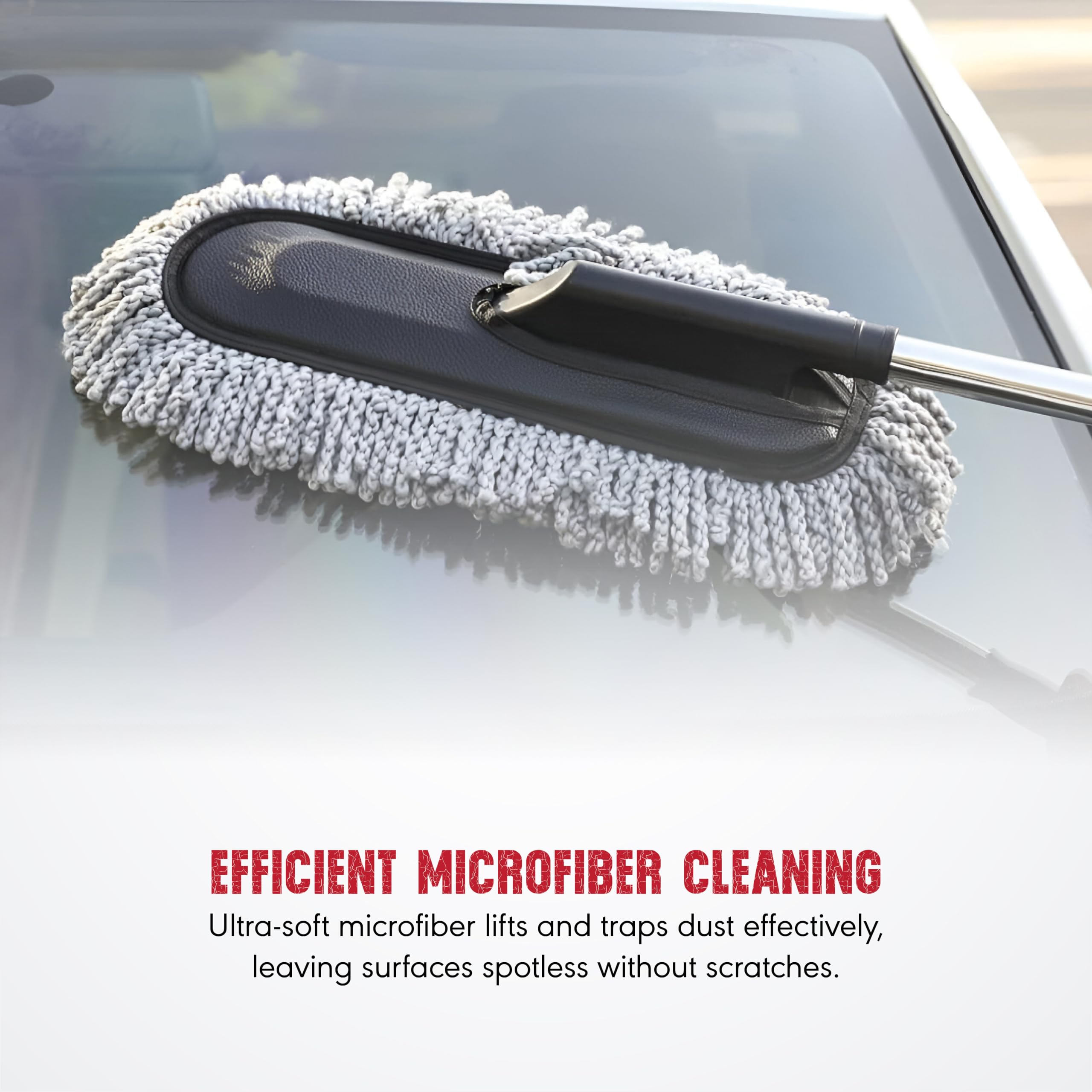 OBEROI'S TRADERS 7 in 1 Car Cleaning Kit | Microfiber Car Duster with Extendable Handle, Cleaning Cloth, Wash Mitt, AC Vent & Detailing Brushes, Windshield Washer Tablets | Car Care Tools