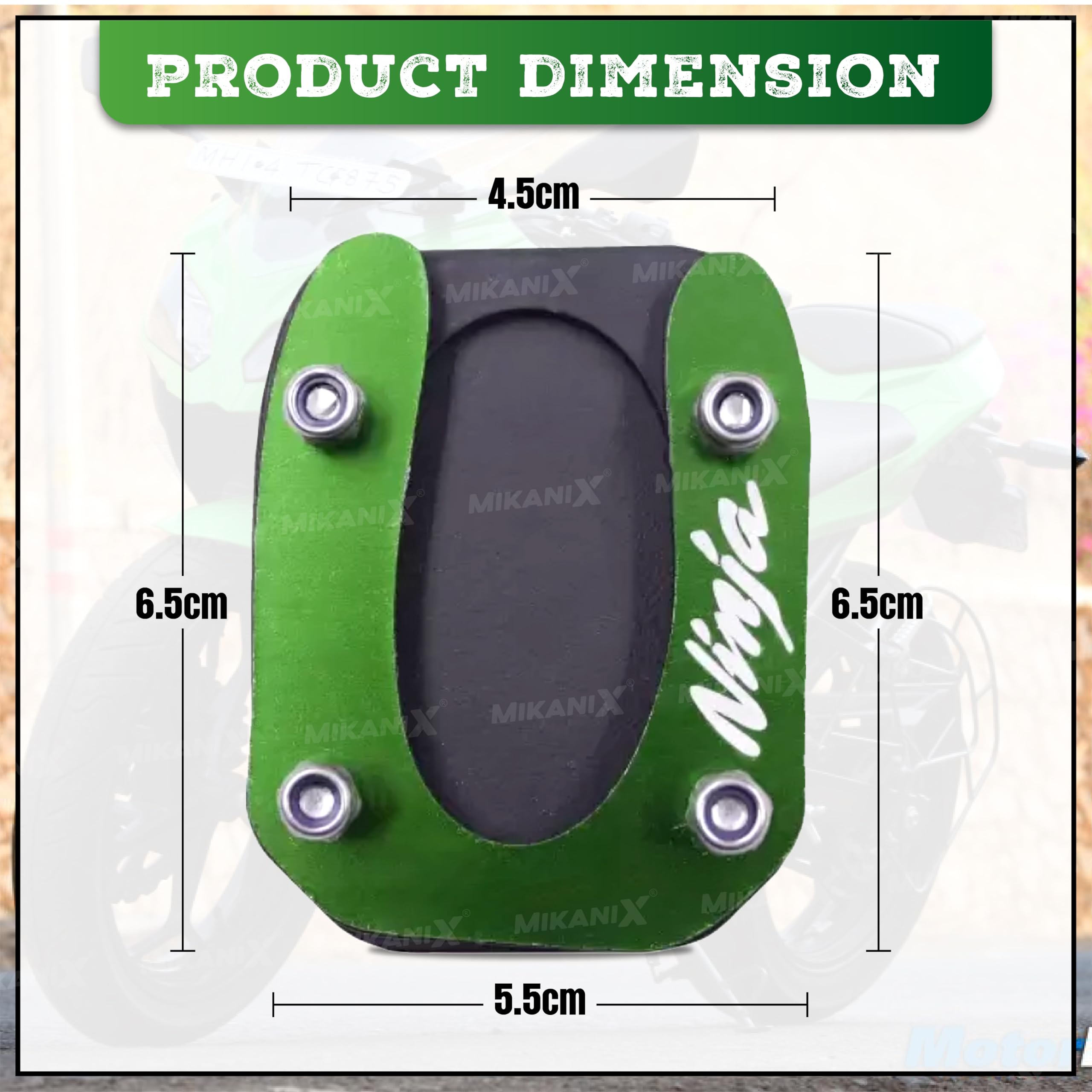 OBEROI'S TRADERS Premium Stainless Steel Side Stand Extender Replacement/Compatible with/for Kawasaki Ninja 300