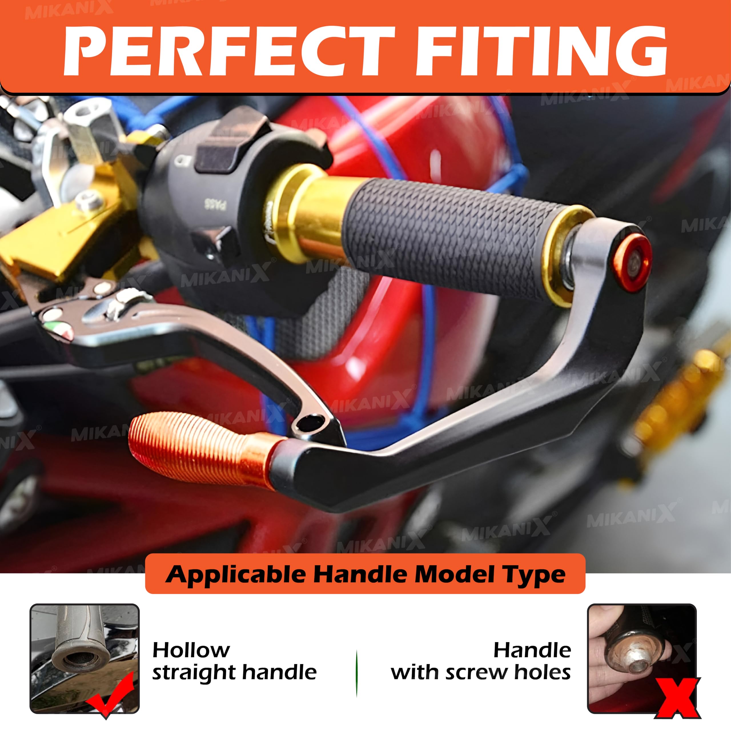 OBEROI'S TRADERS Carbon Finish CNC Aluminum Universal Motorcycle Lever Guard | Handle Bar End Brake Clutch Lever Protective Guards | Hand Guards for All Bikes